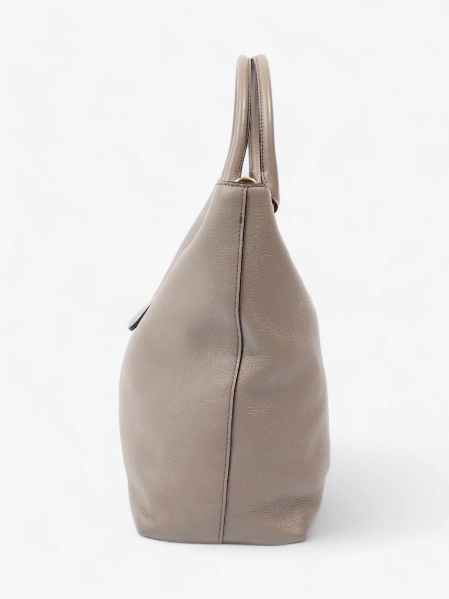 Prada Daino Grey Tote Bag Leather Gray