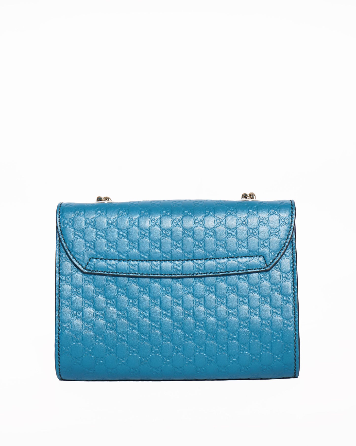 New Gucci guccissima mini emily shoulder bag in teal blue