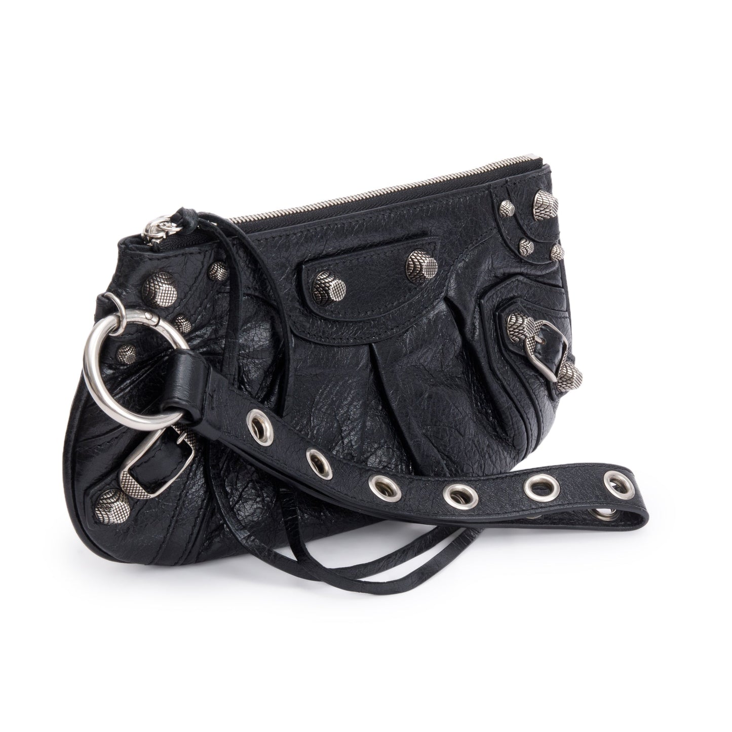 Balenciaga Le Cagole Multi Pouch Travel Bag Leather Black