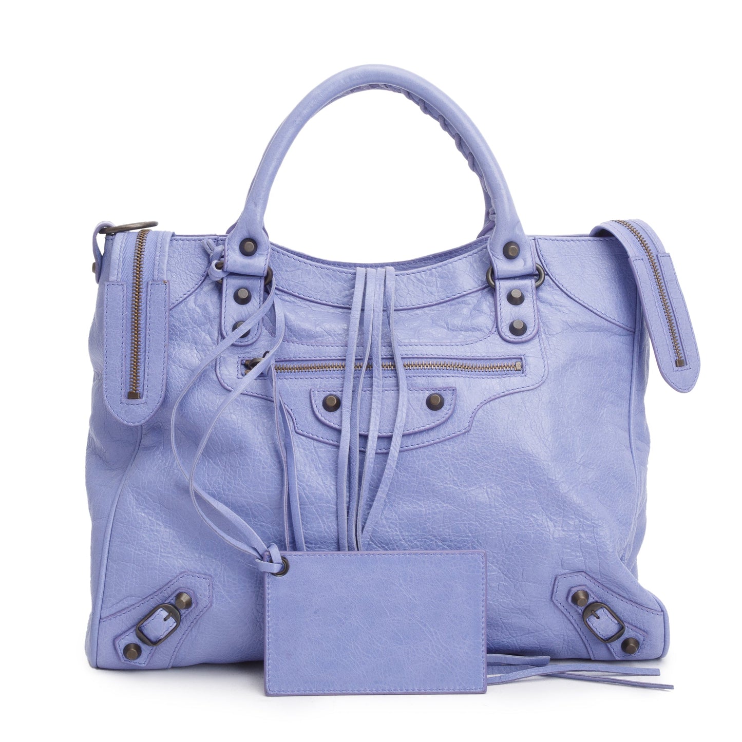 Balenciaga Lavender Agneau City Velo Bag Leather Travel Bag