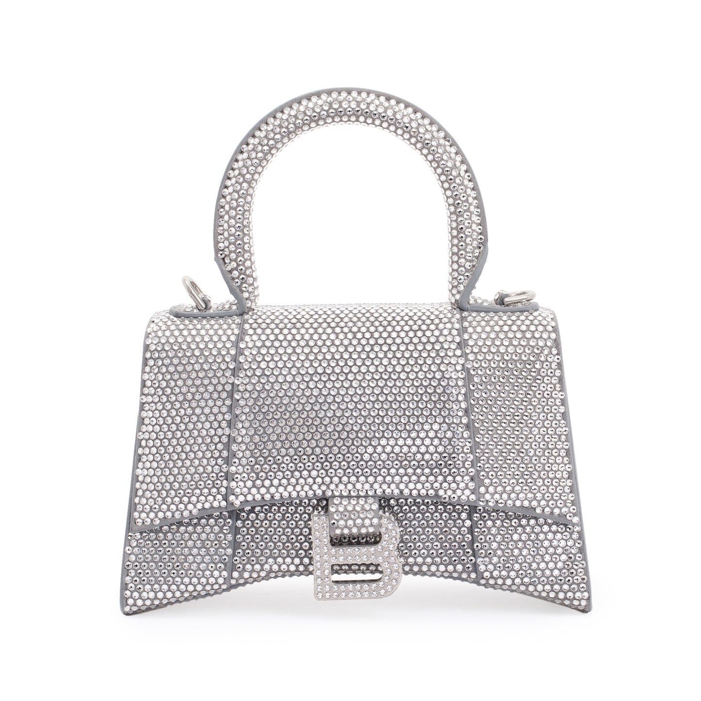 Balenciaga Rhinestone Hourglass Xs Top Handle Bag Suede Travel Bag