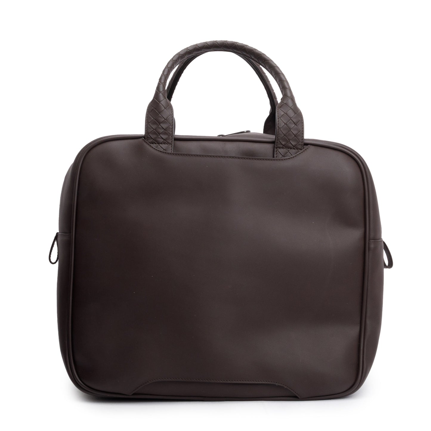Bottega Veneta Intrecciato Top Handle Briefcase Travel Bag Leather Brown