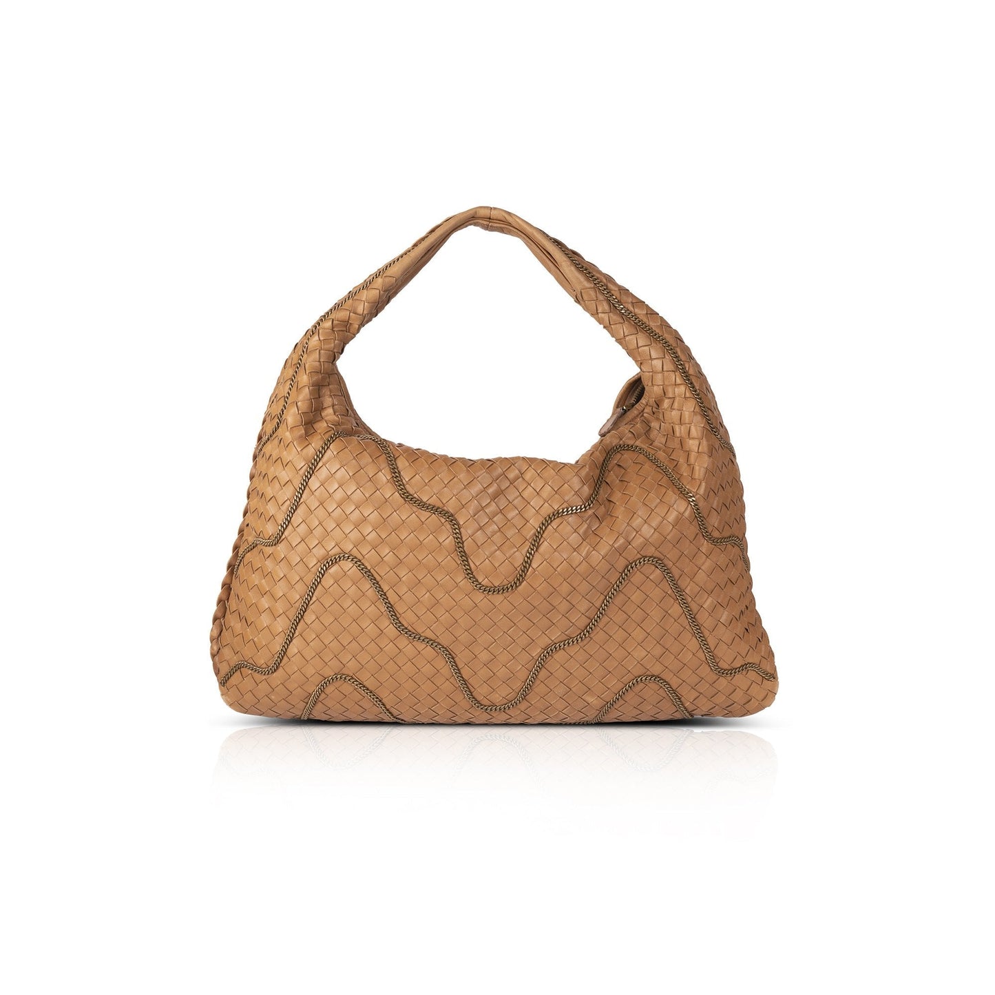 Bottega Veneta Link Accent Intrecciato Hobo Chain Travel Bag