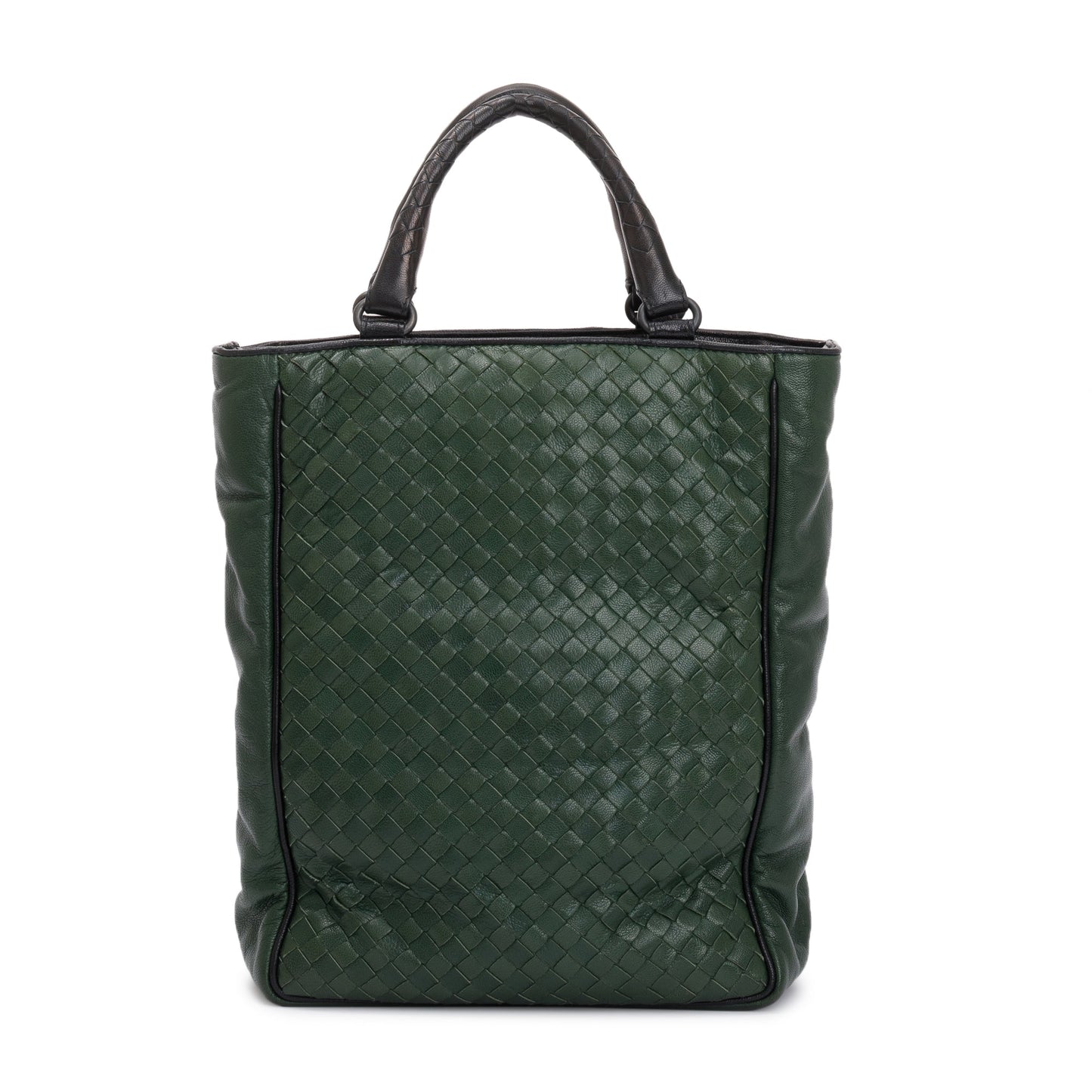 Bottega Veneta Intrecciato Nappa Vertical Tote Green Small Tote Bag