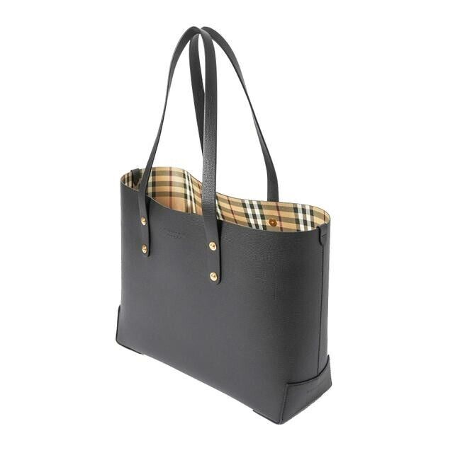 Burberry Grainy Check Tote Bag Leather