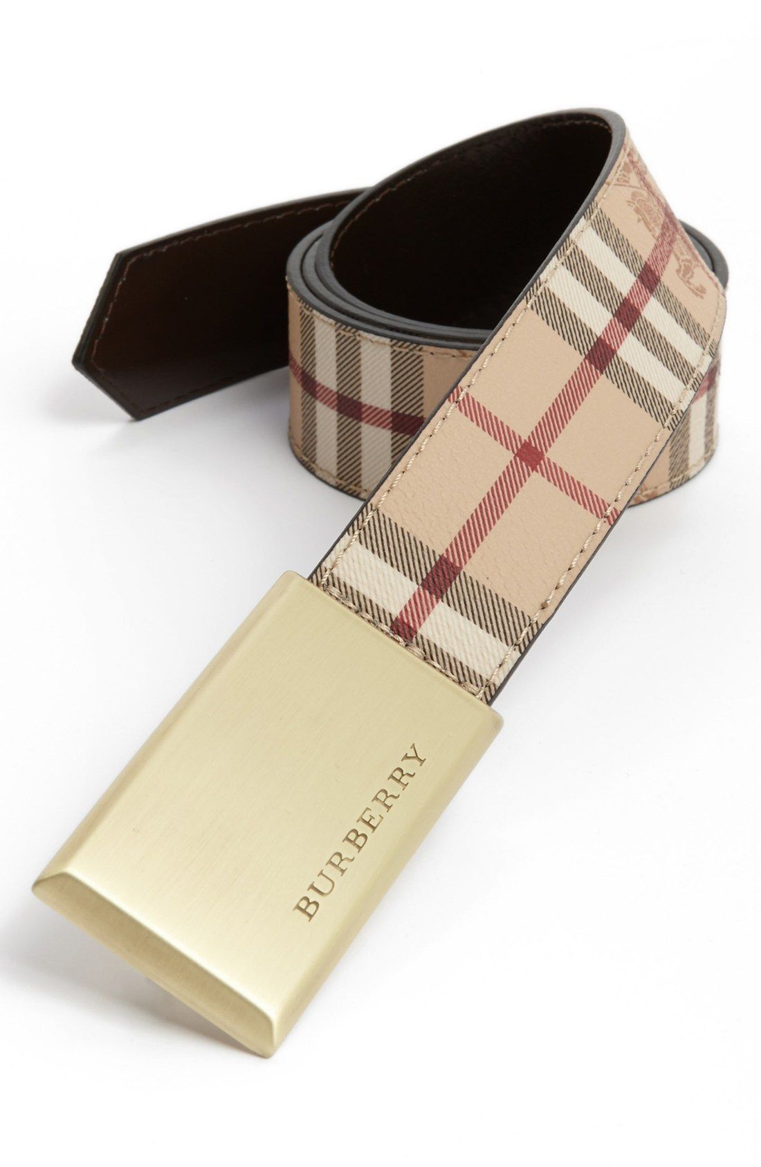 Burberry Barnesfield Classic Haymarket Check Belt Handbag Brown