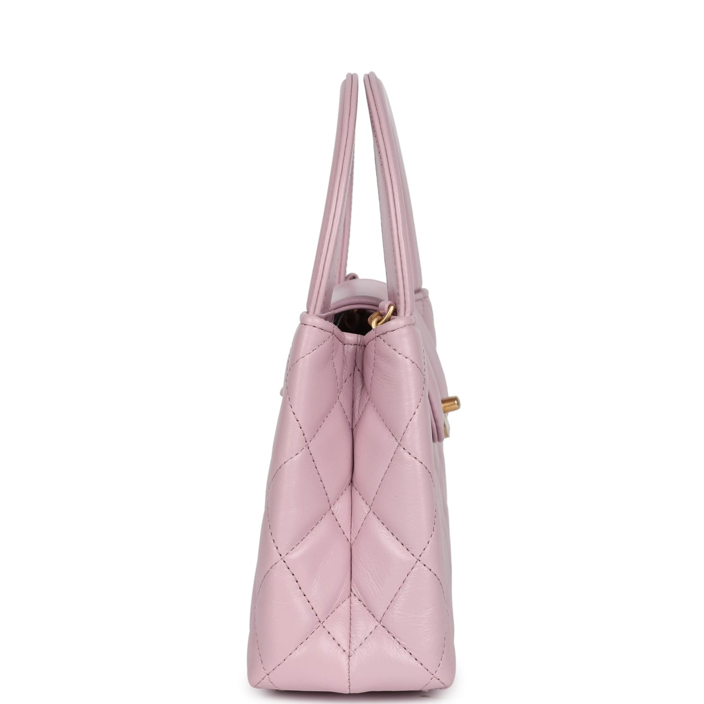 Chanel Small Kelly Shopper Light Pink Shiny Aged Calfskin Brushed Gold Hardware Bag
