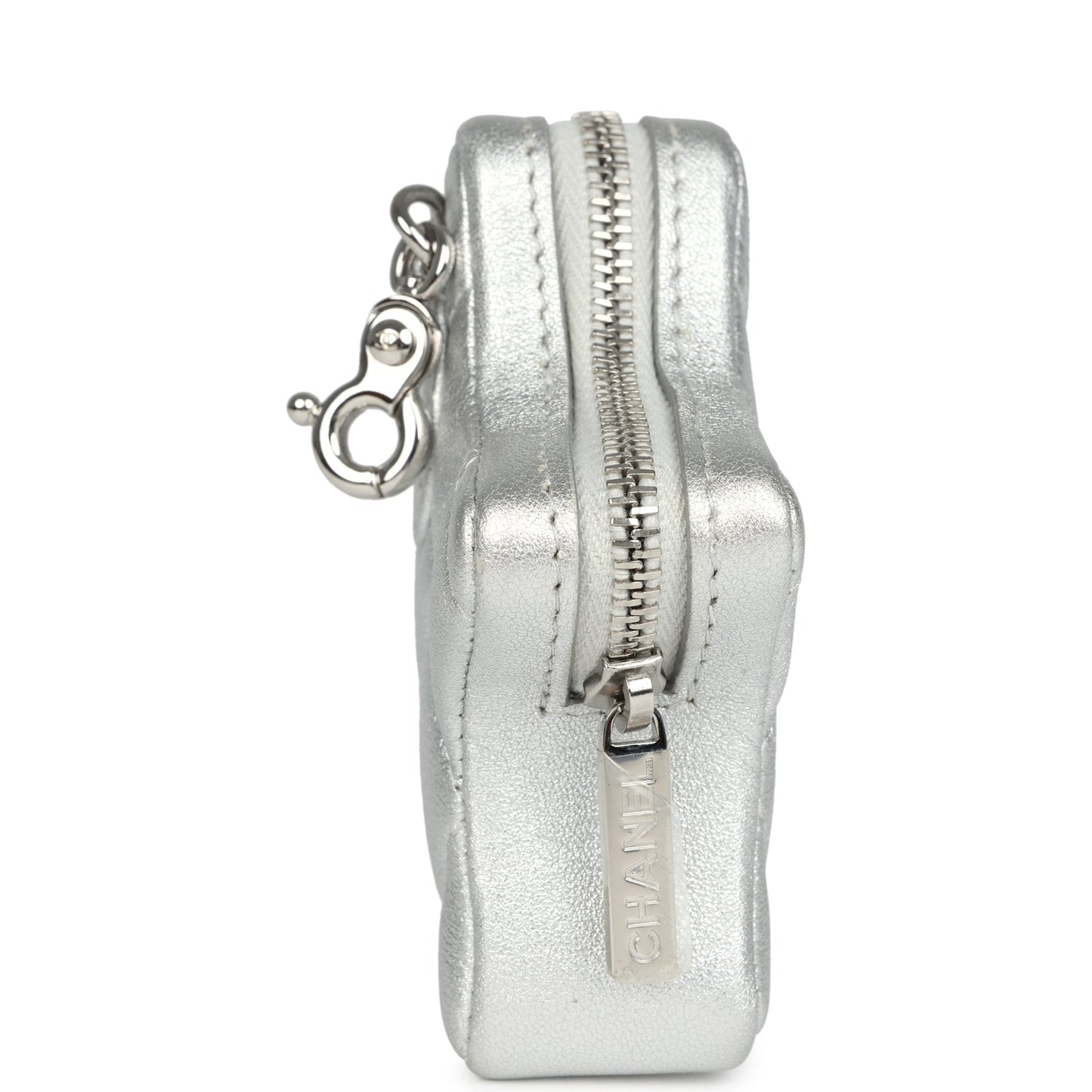 Chanel Walk Of Fame Star Clip-On Coin Purse Metallic Silver Goatskin Silver Hardware Bag