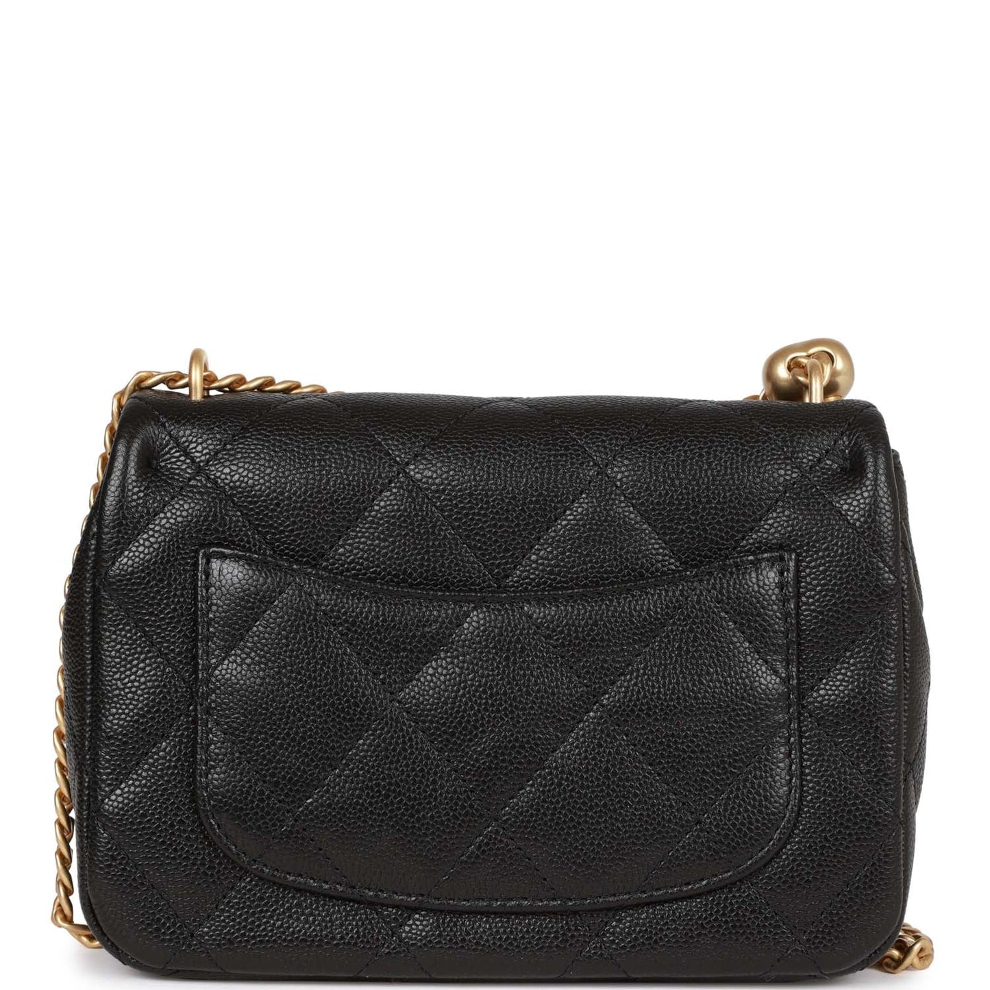 Chanel Sweetheart Crush Mini Rectangular Flap Bag Black Caviar Antique Gold Hardware