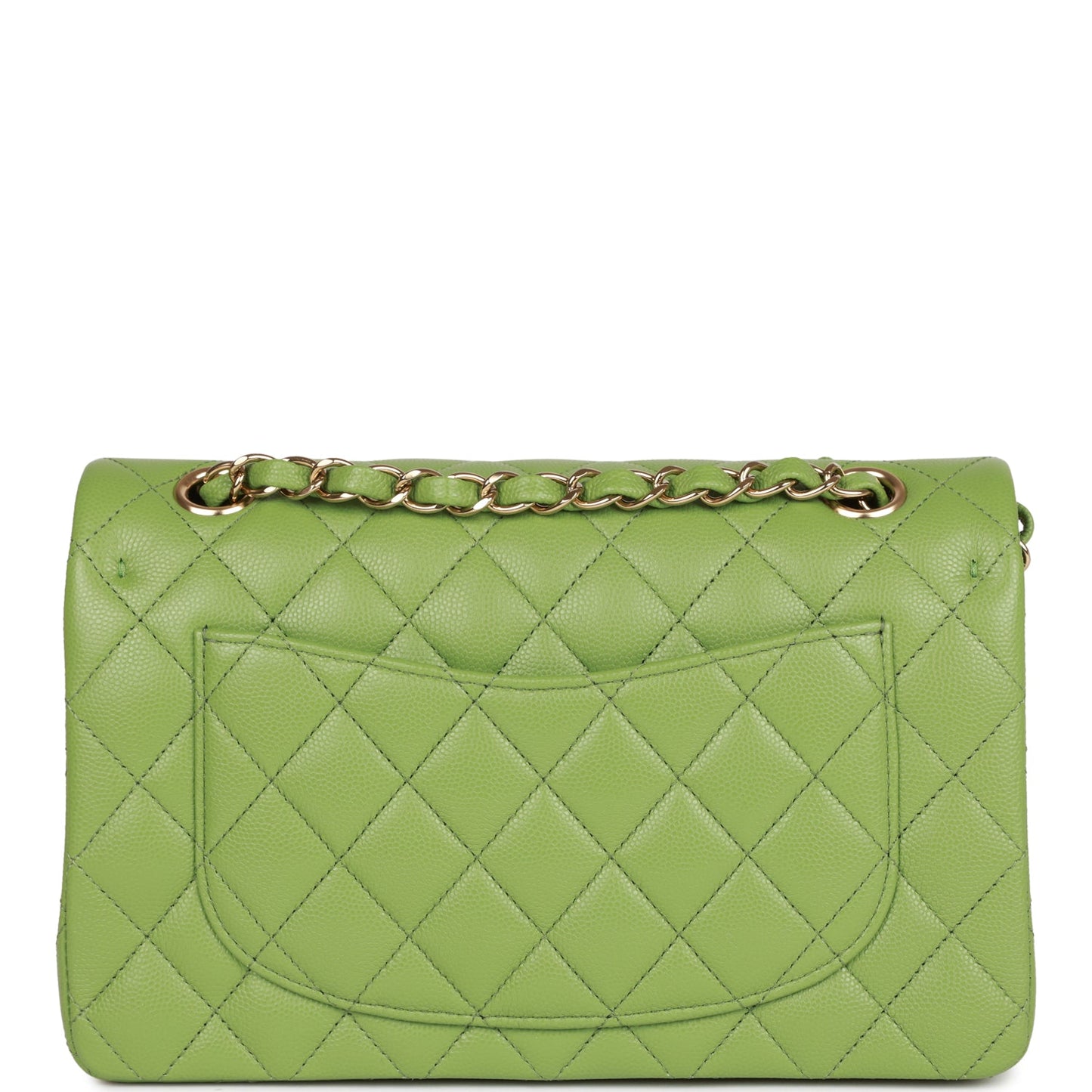 Chanel Small Classic Double Flap Green Caviar Light Gold Hardware