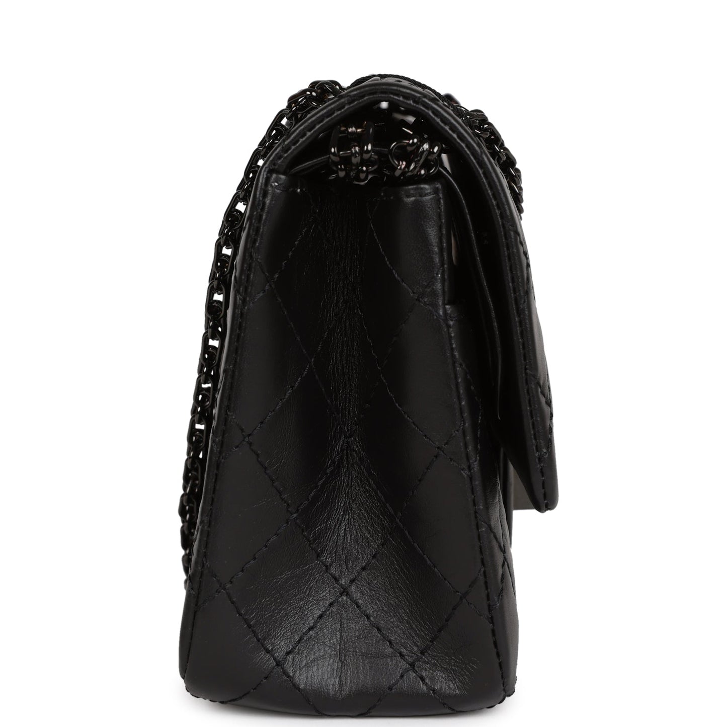 Chanel Small Reissue 226 2.55 So Black Aged Calfskin Black Hardware Handbag