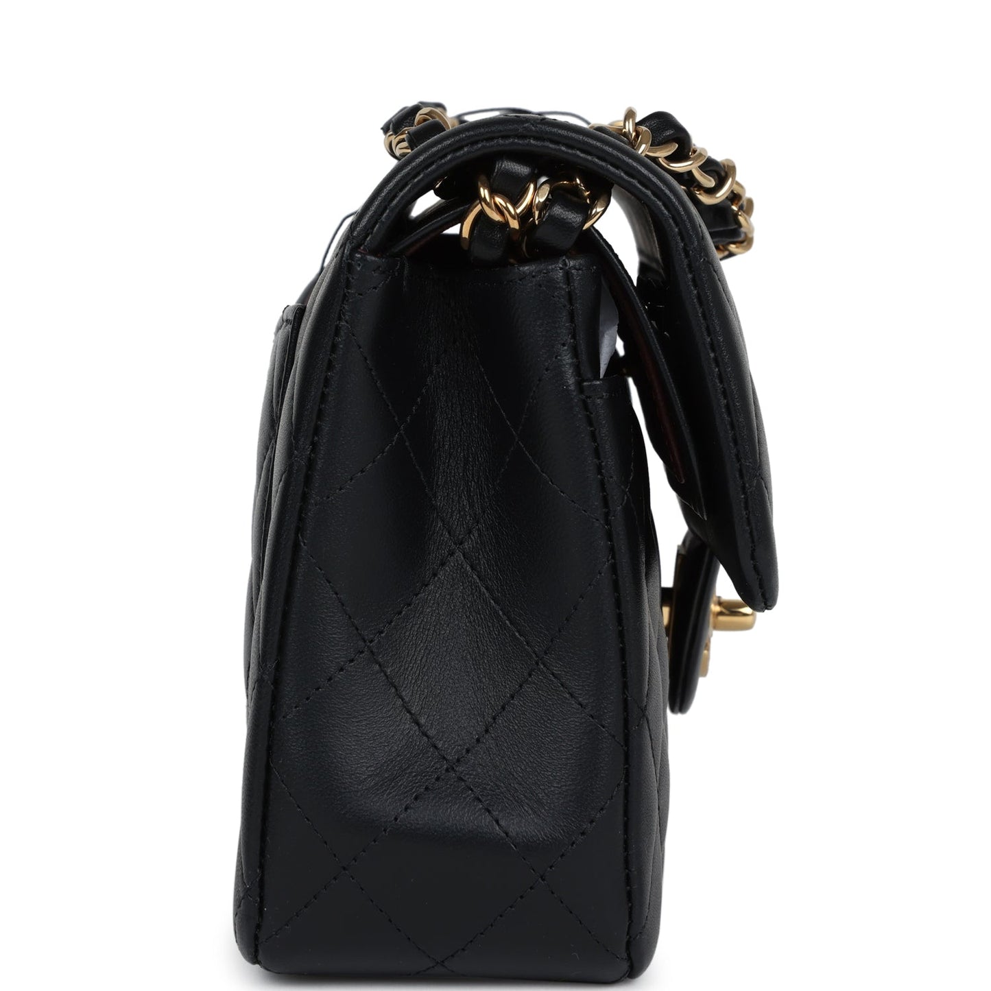 Chanel Small Classic Double Flap Black Lambskin Gold Hardware Handbag