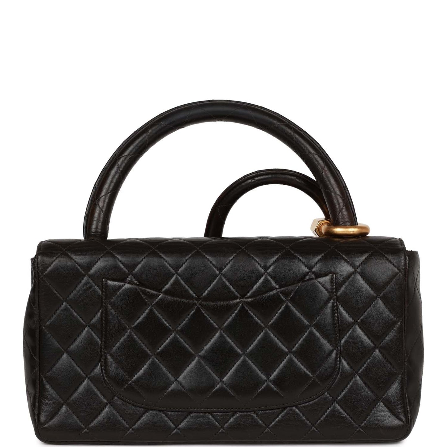 Chanel Kelly Parent and Child Flap Bag Set Black Lambskin Gold Hardware