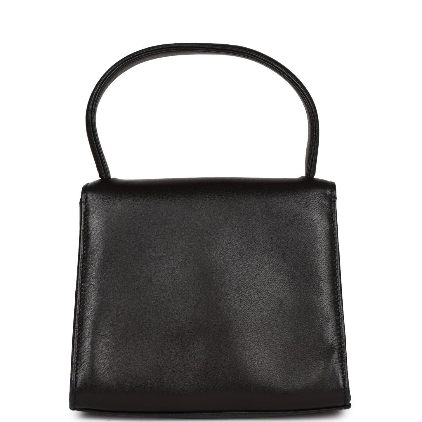 Chanel Flap Bag with Top Handle Black Lambskin Gold Hardware