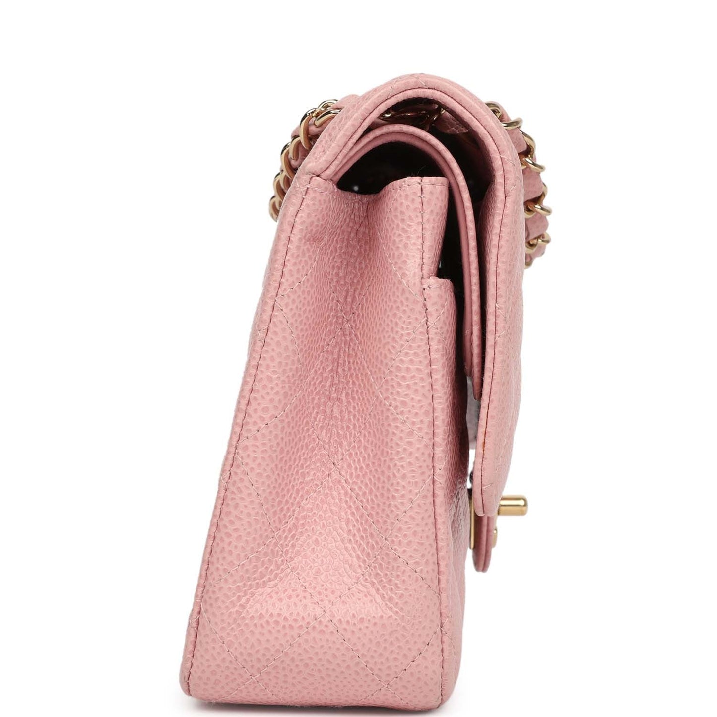 Chanel Medium Classic Double Flap Bag Pink Caviar Gold Hardware