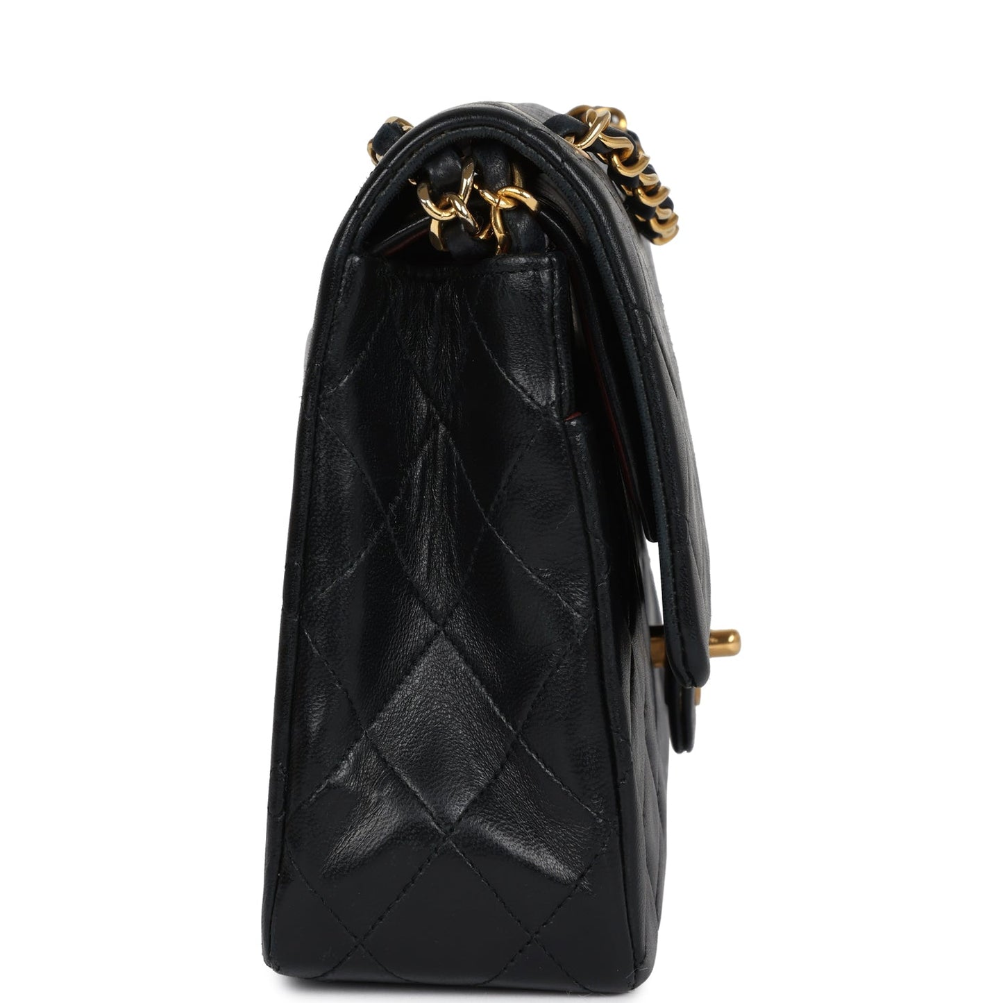Chanel Medium Classic Double Flap Bag Black Lambskin Gold Hardware 4
