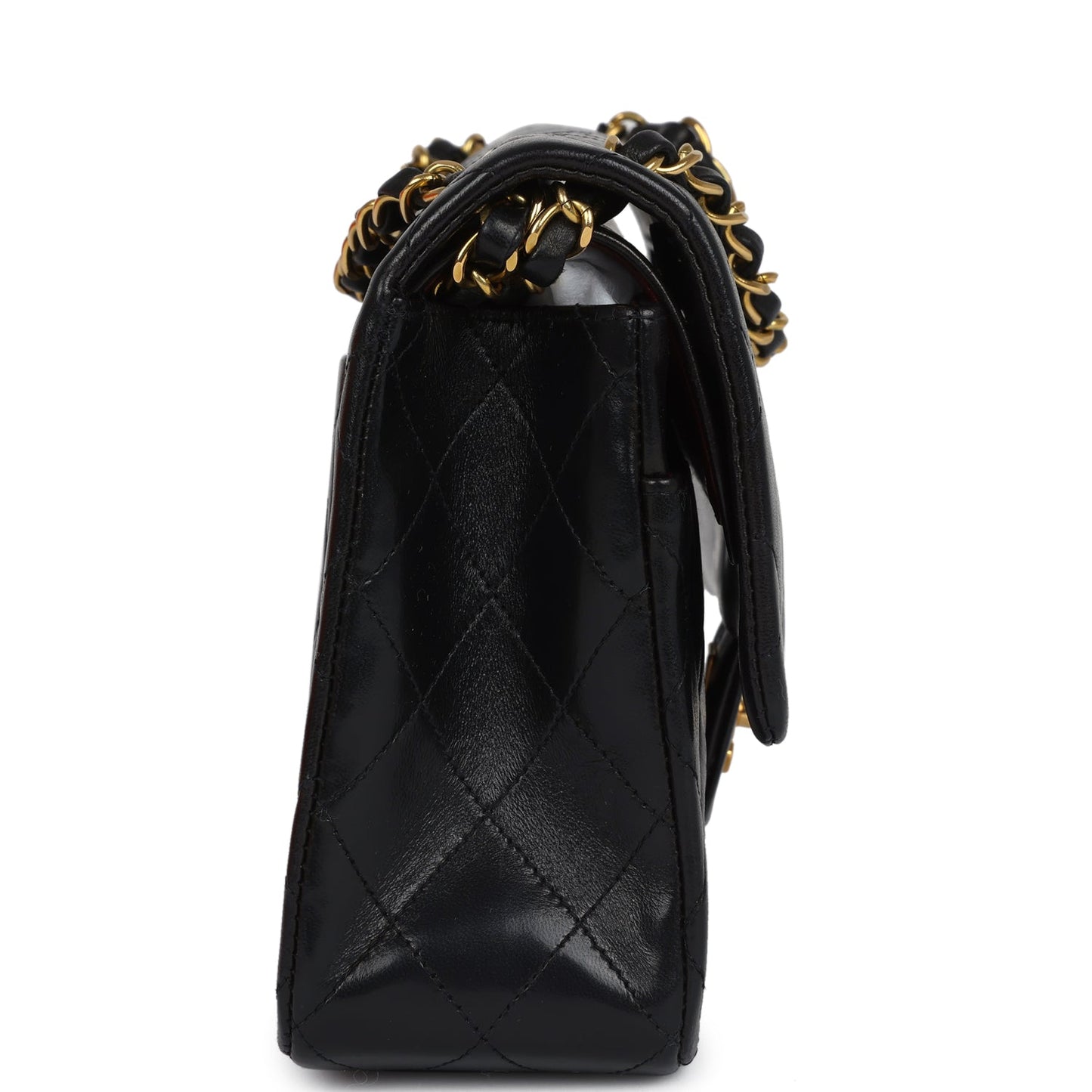 Chanel Medium Classic Double Flap Bag Black Lambskin Gold Hardware 10