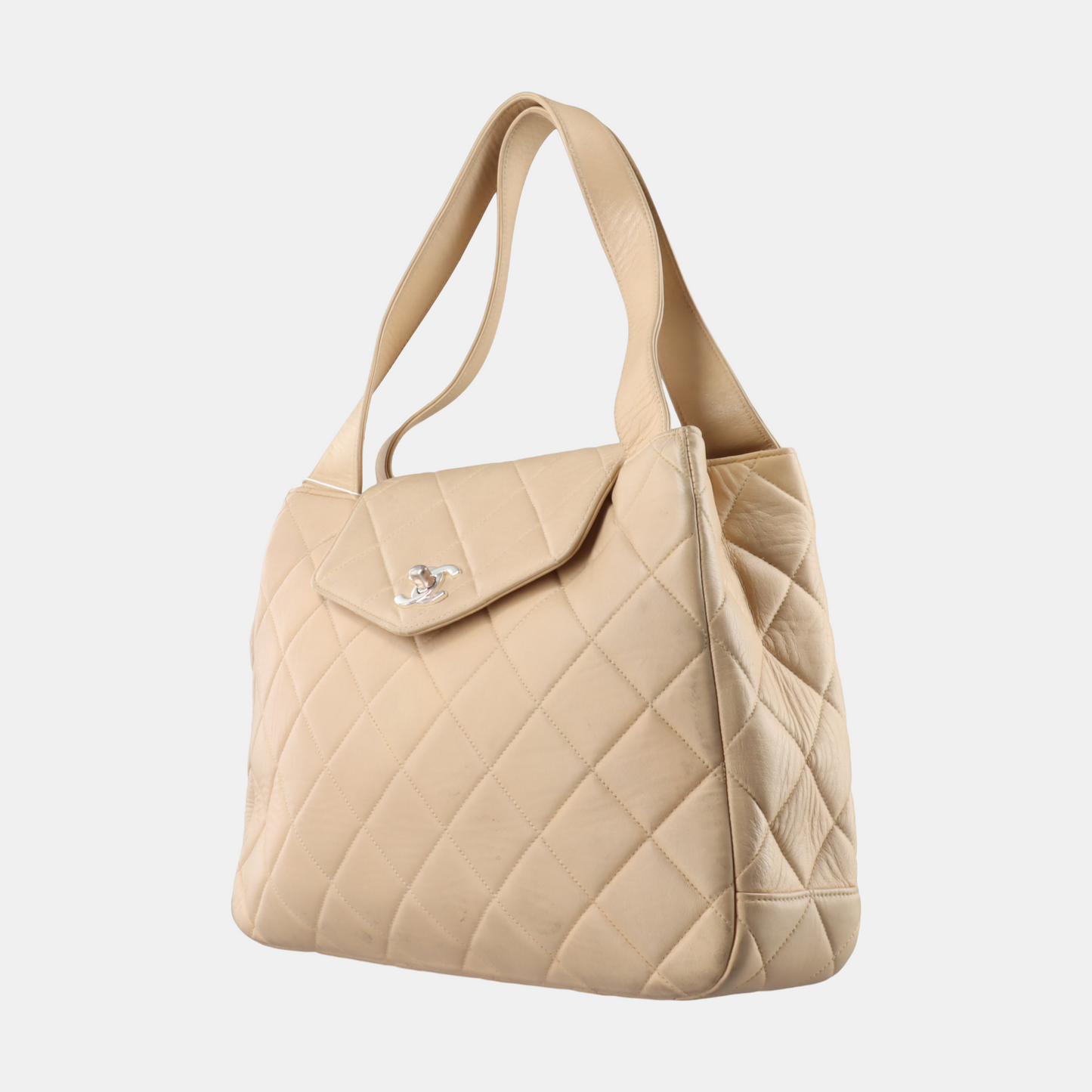Chanel Kelly Top Handle Lambskin Beige Leather Handbag