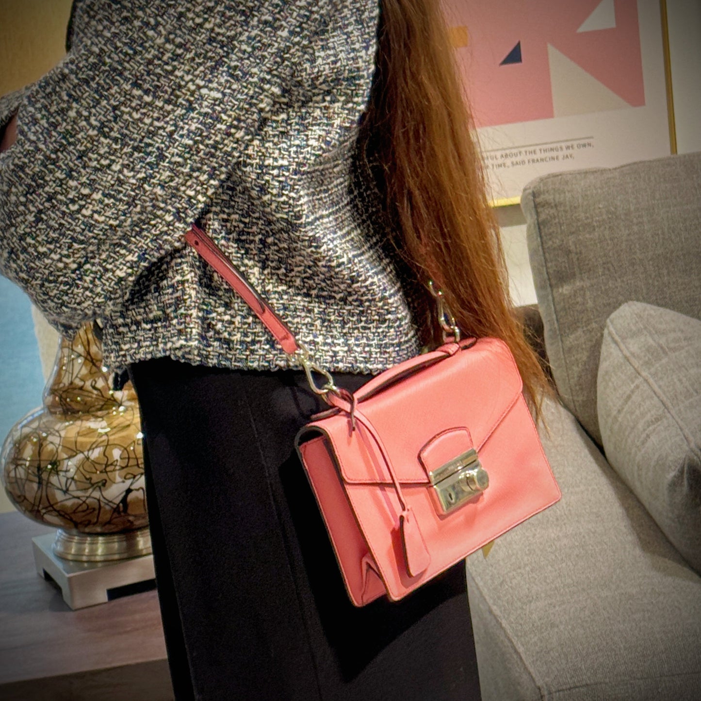 Prada Lux Sound Bag Tws Saffiano Mini Clutch Bag