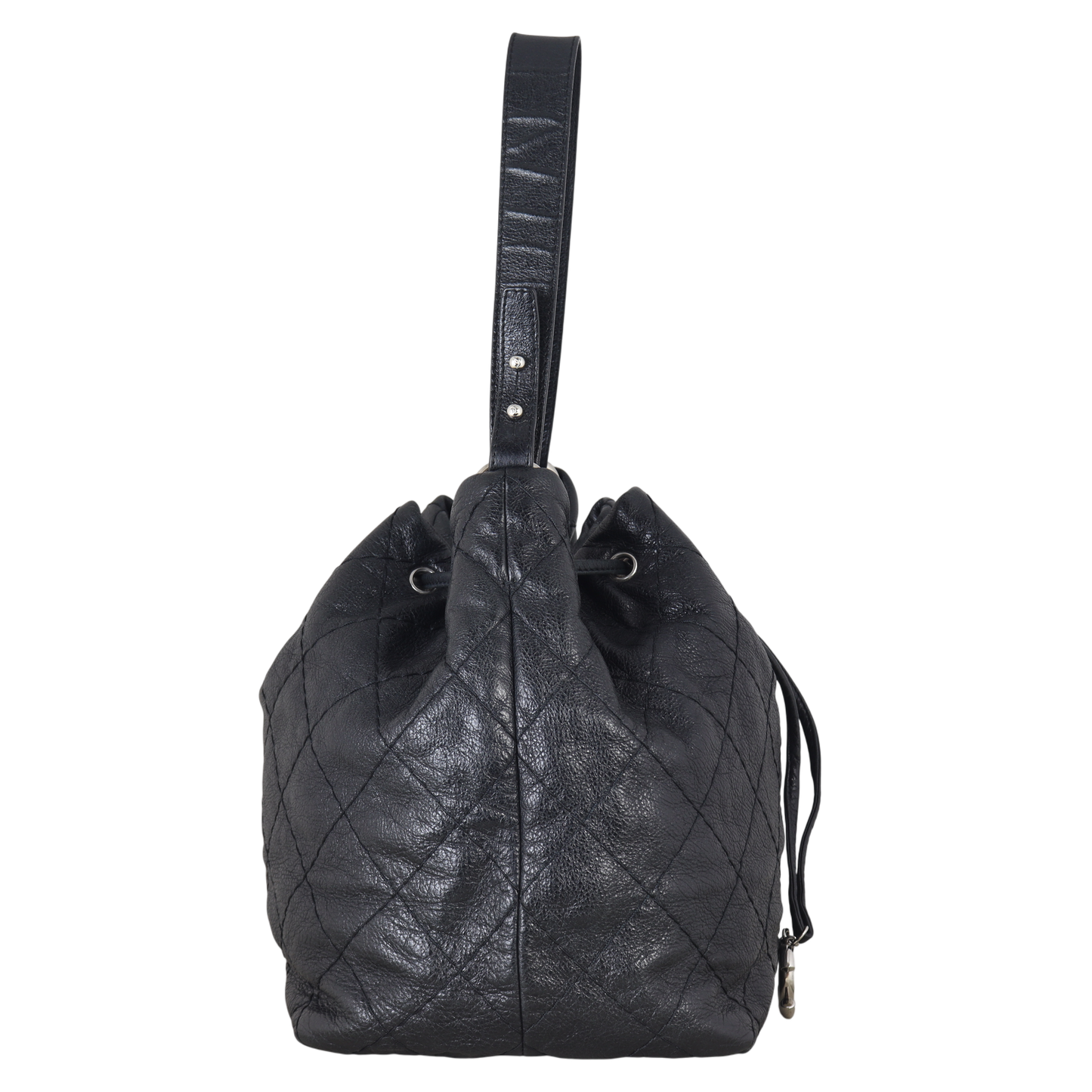 Chanel On The Road Bag Quilted Bucket Shoulder Bag