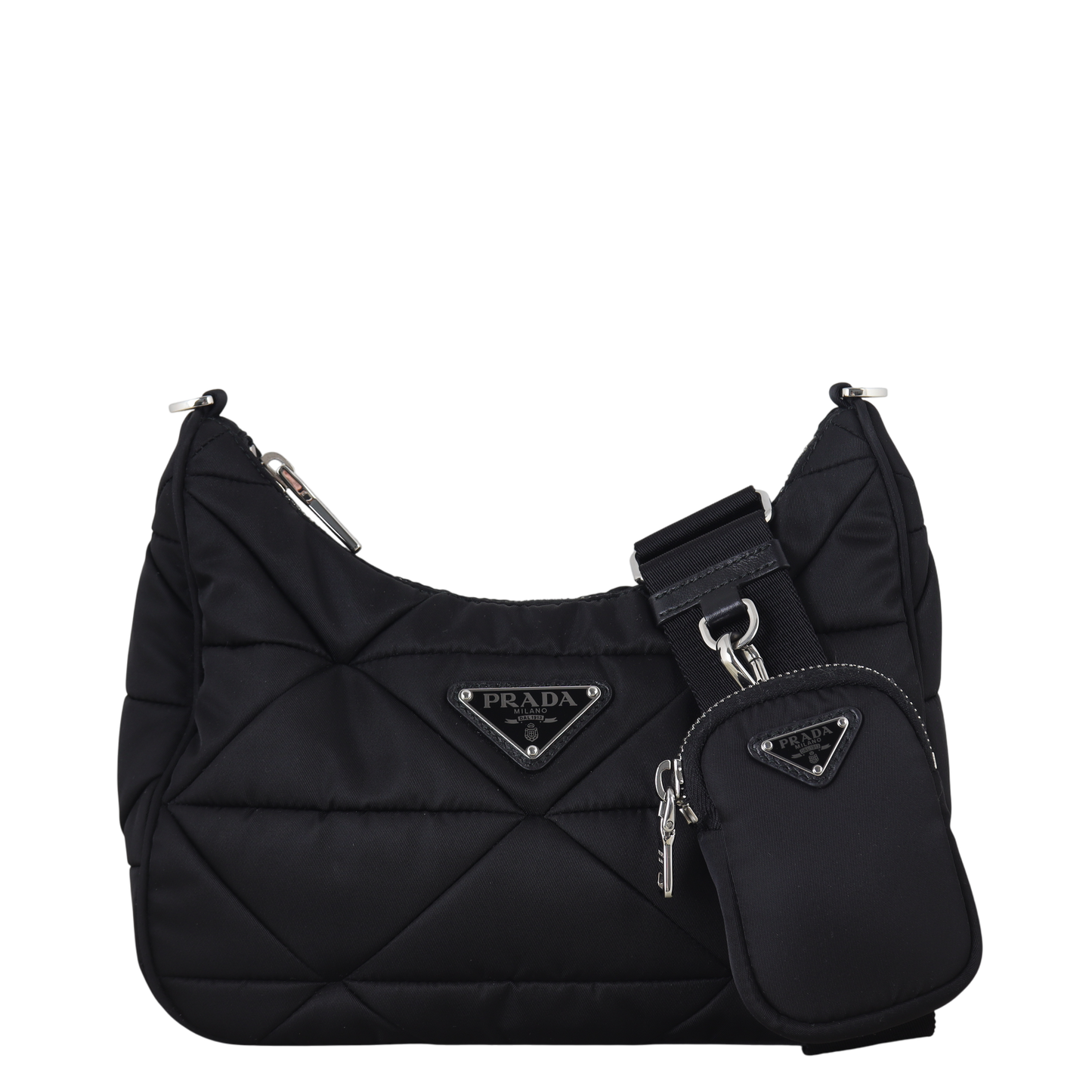 Prada Shoulder Bag Re- Patchwork Tessuto Padded Nylon Black