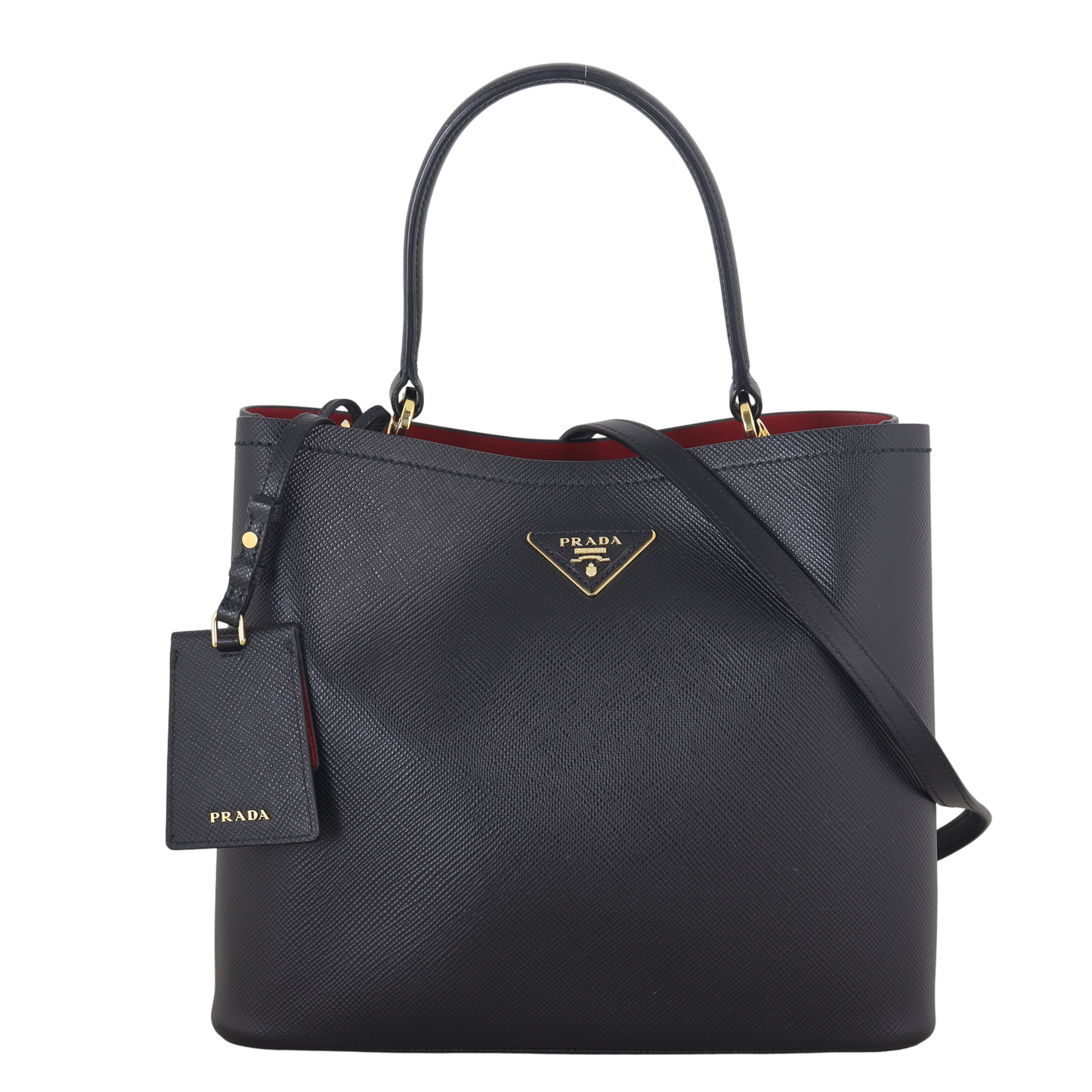 Prada Tote Bag Panier Cuir Tote Saffiano Black Large Shoulder Bag