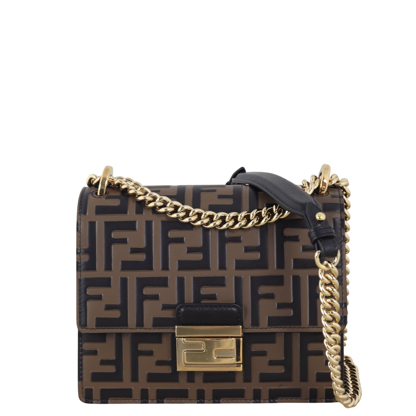 Fendi Crossbody Bag Kan U 2 Brown Small Shoulder Bag
