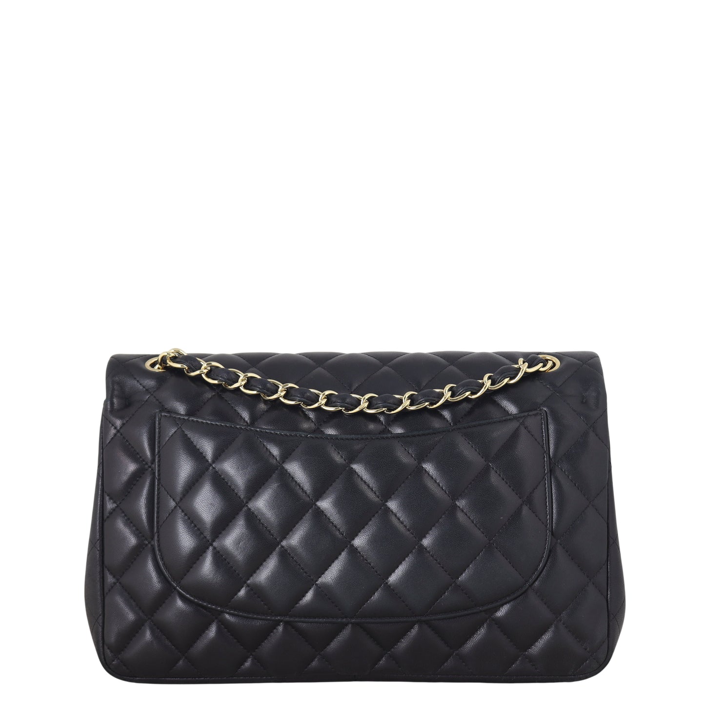 Chanel Classic Double Jumbo Lambskin Handbag Quilted Black Shoulder Bag Lambskin 09012026