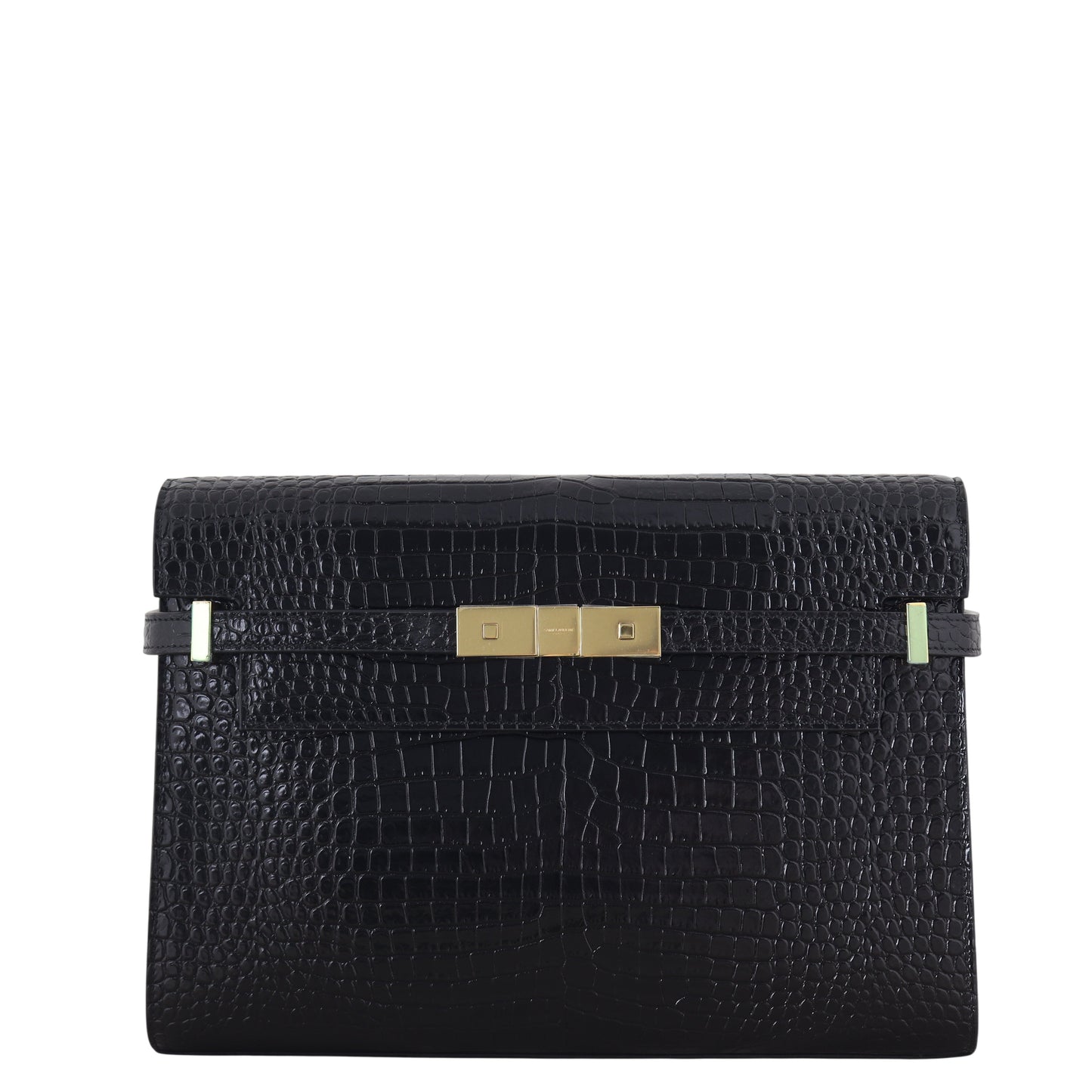 YSL Saint Laurent Saint Laurent Manhattan Shoulder Bag Croc Embossed Medium