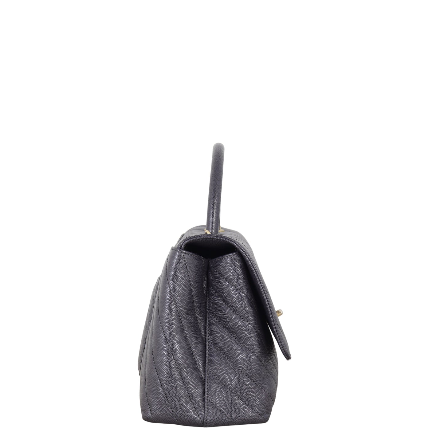 Chanel Coco Top Handle Bag Chevron Quilted Medium Crossbody Bag