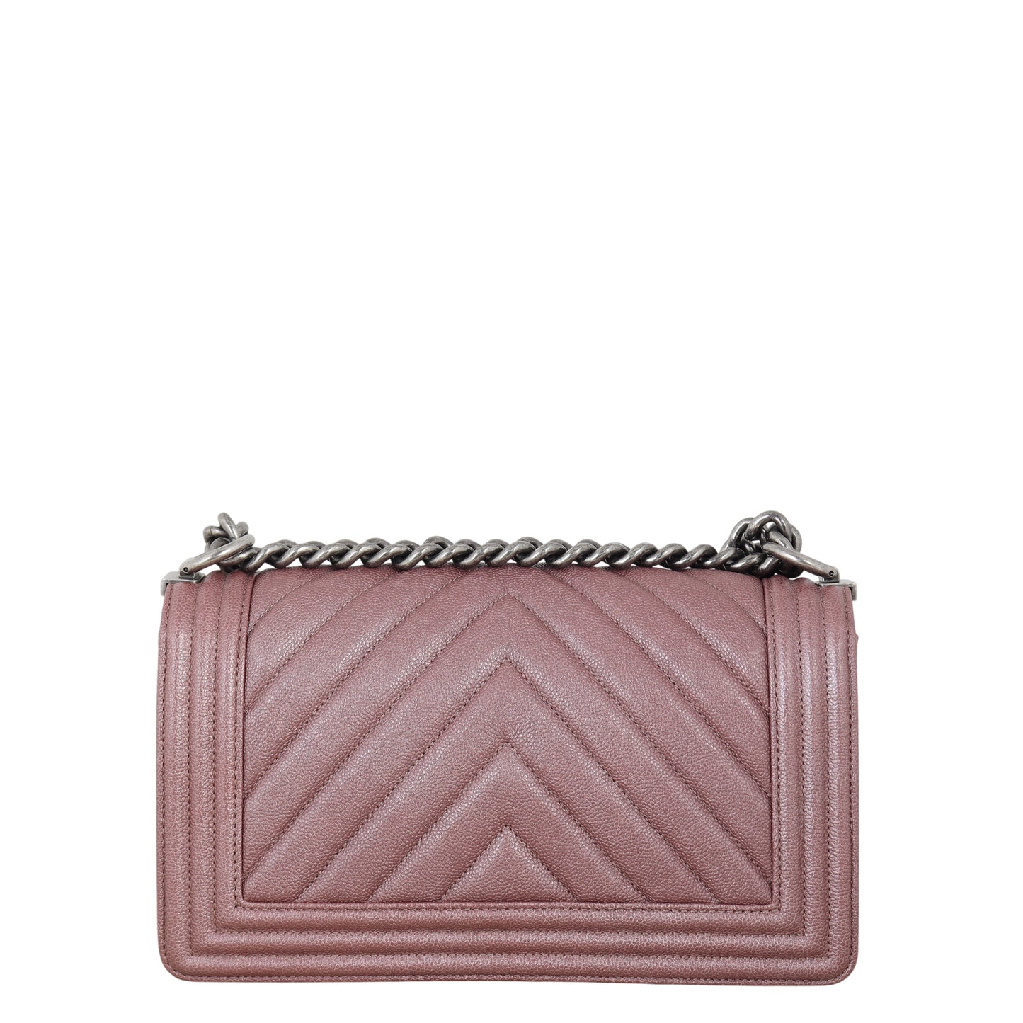 Chanel Boy Old Chevron Handbag Quilted Pink Crossbody Bag