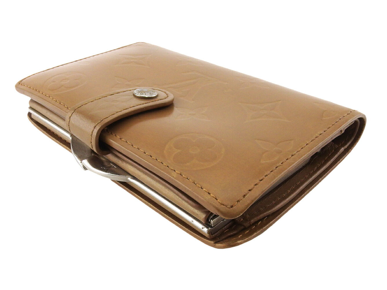 Louis Vuitton Bifold M65157 Portonevie Vienova Brown Silver Wallet Case