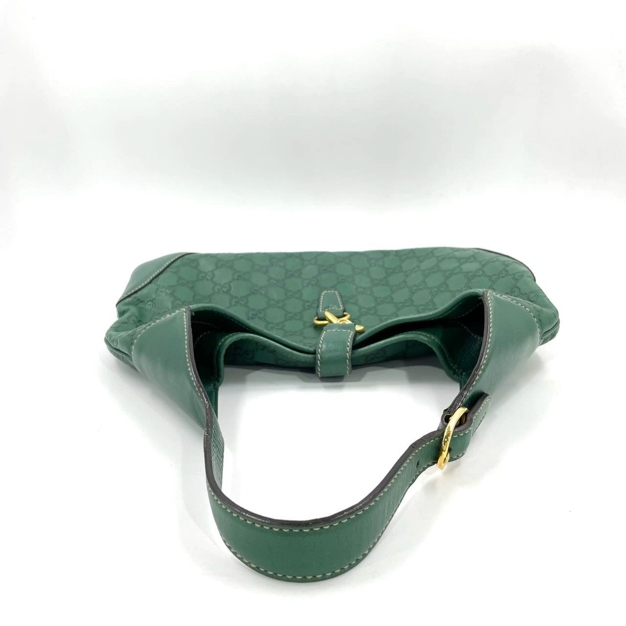 Gucci Jackie Monogram Leather Green Medium Travel Bag