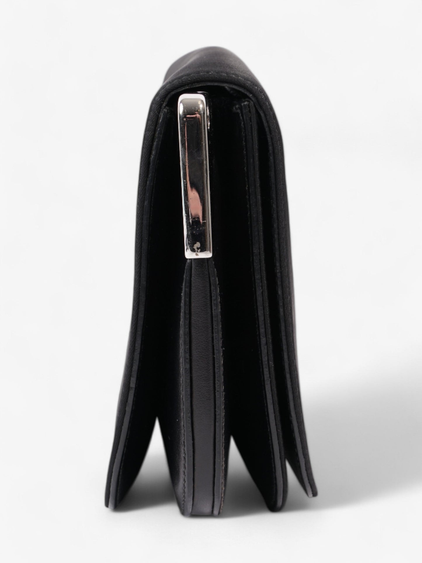 Prada And Shoulder Bag In Leather Nylon Black