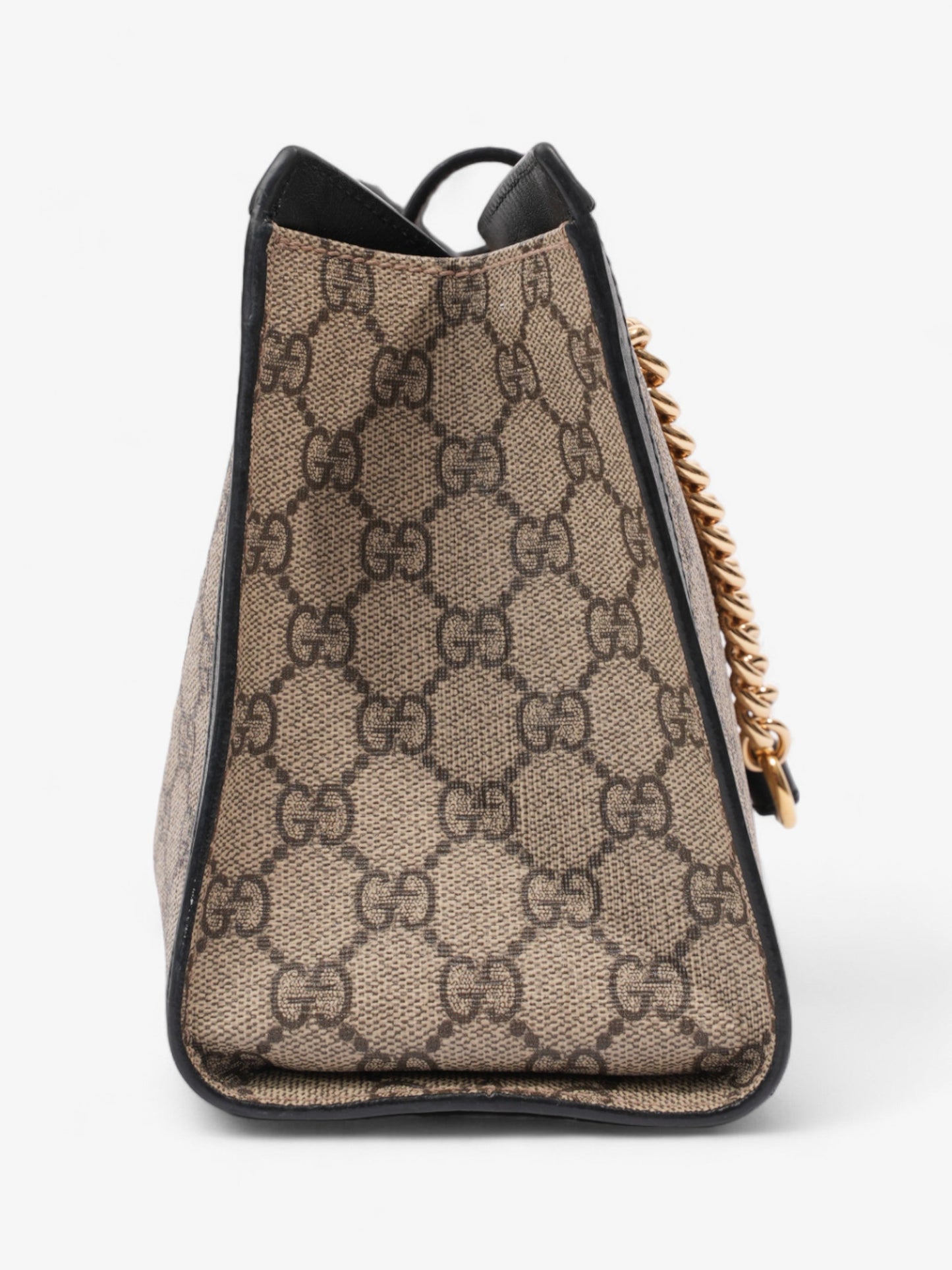Gucci Padlock And Ebony Supreme Coated Small Shoulder Canvas Black Shoulder Bag