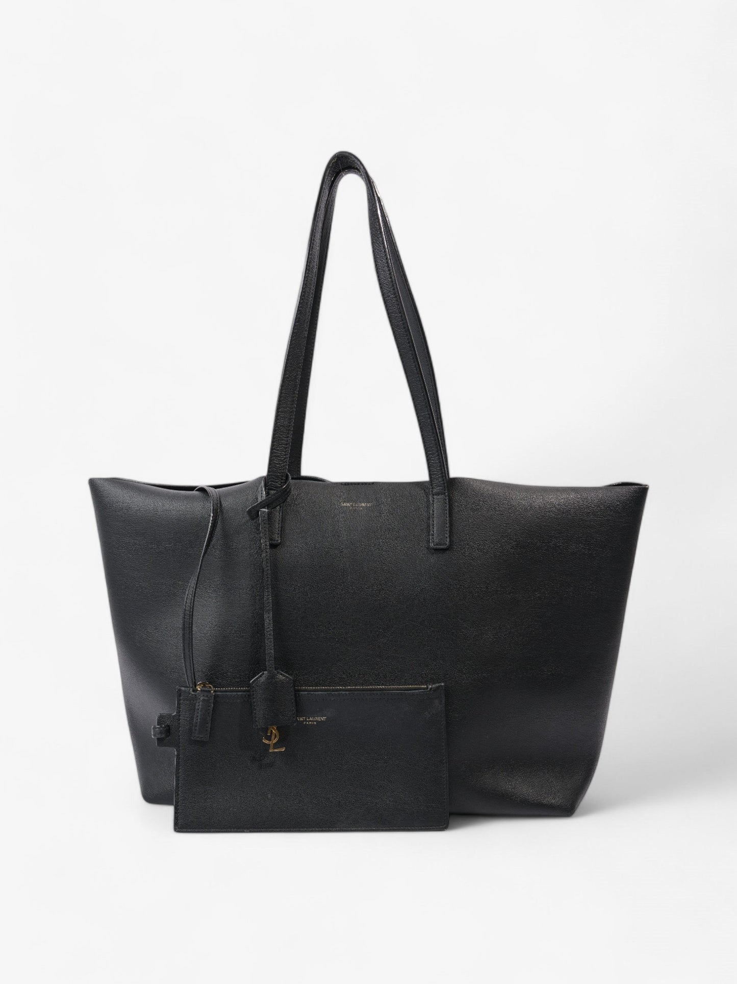 YSL Saint Laurent Shopper Tote Leather Black Tote Bag
