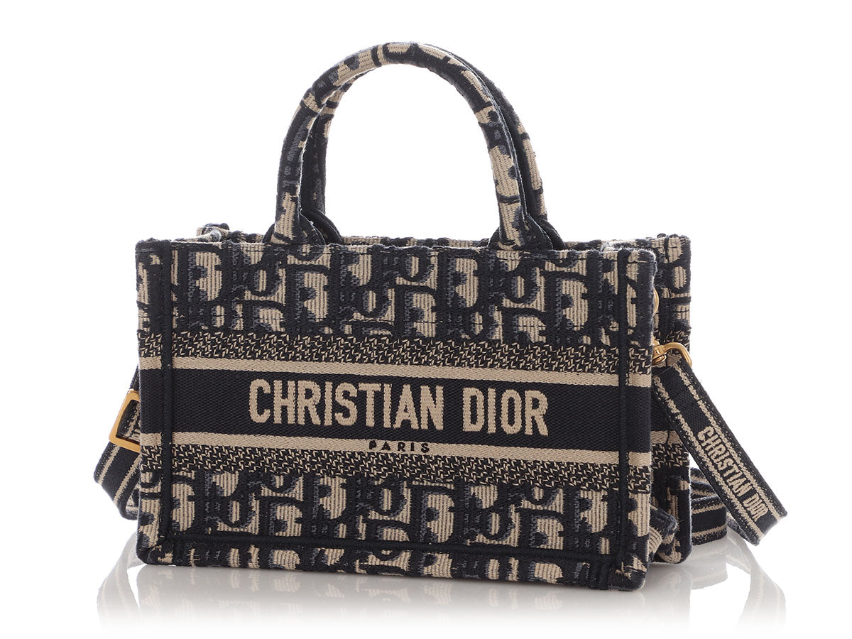 Dior Oblique Book Tote Blue Mini Tote Bag
