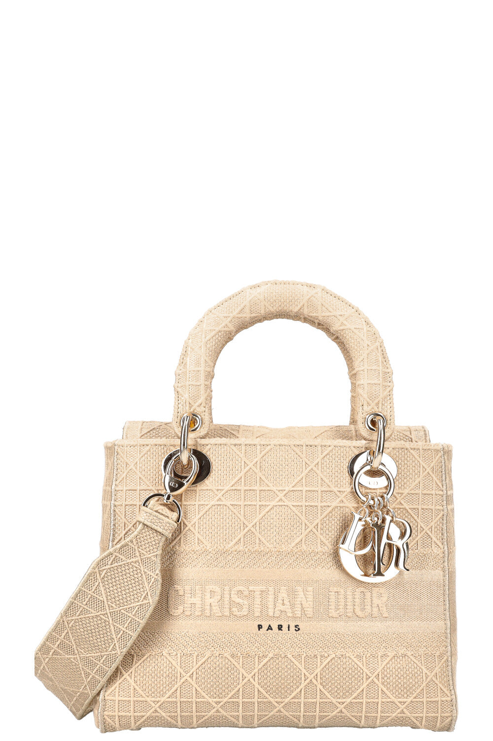 Dior Lady D-Lite Bag Cannage Beige Medium Handbag