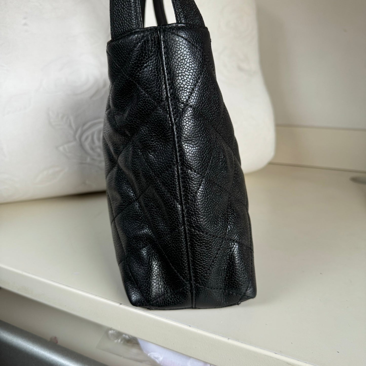 Chanel Kelly Top Handle Caviar Black Leather Handbag