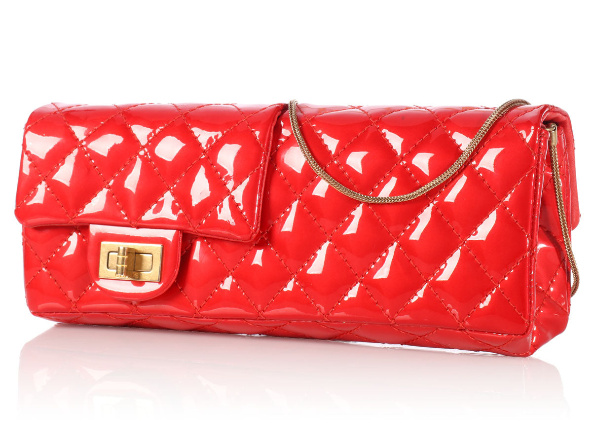 Chanel Patent Reversible Reissue Clutch Red Clutch Bag