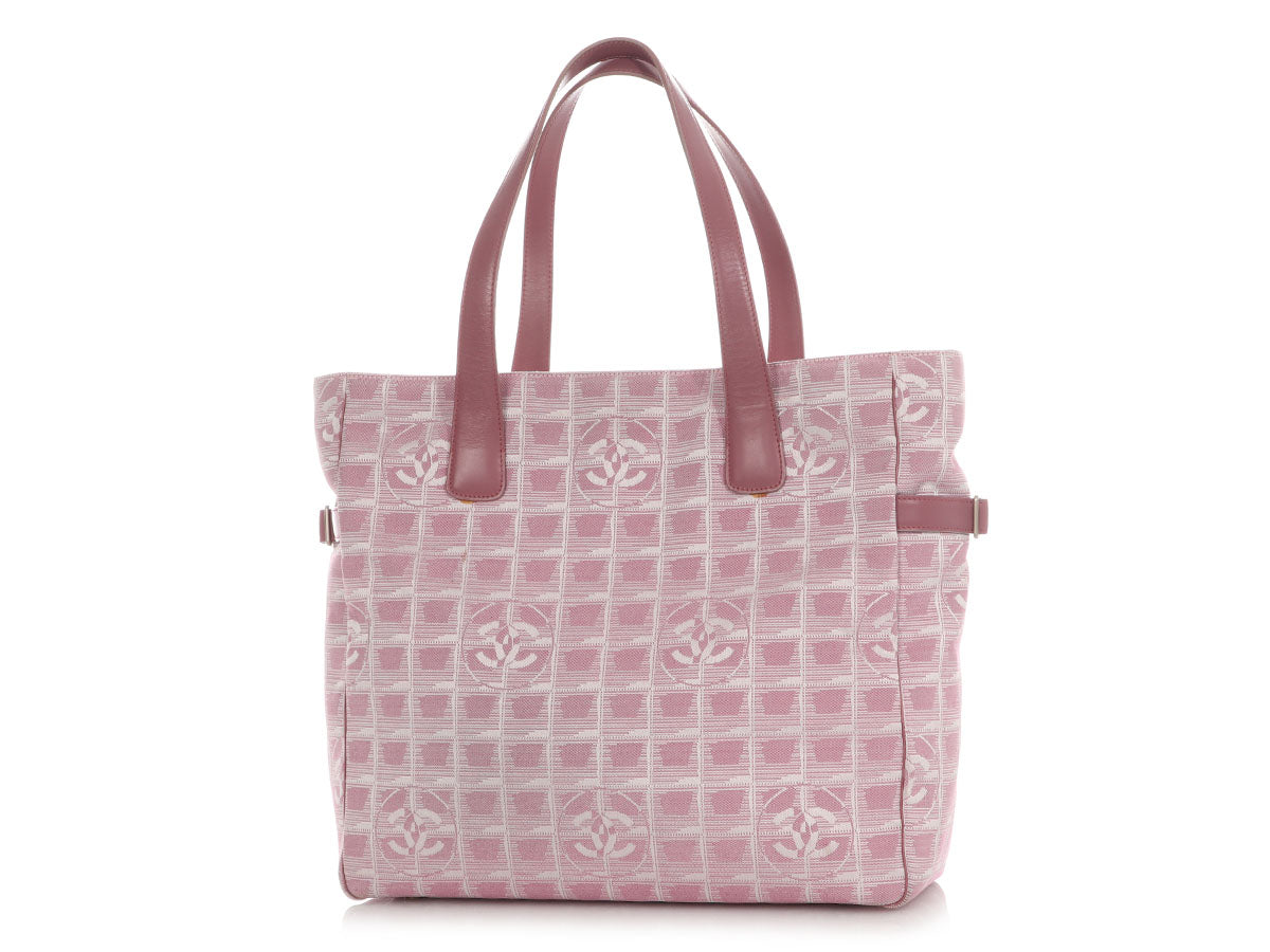 Chanel Travel Ligne Tote Canvas Pink Tote Bag