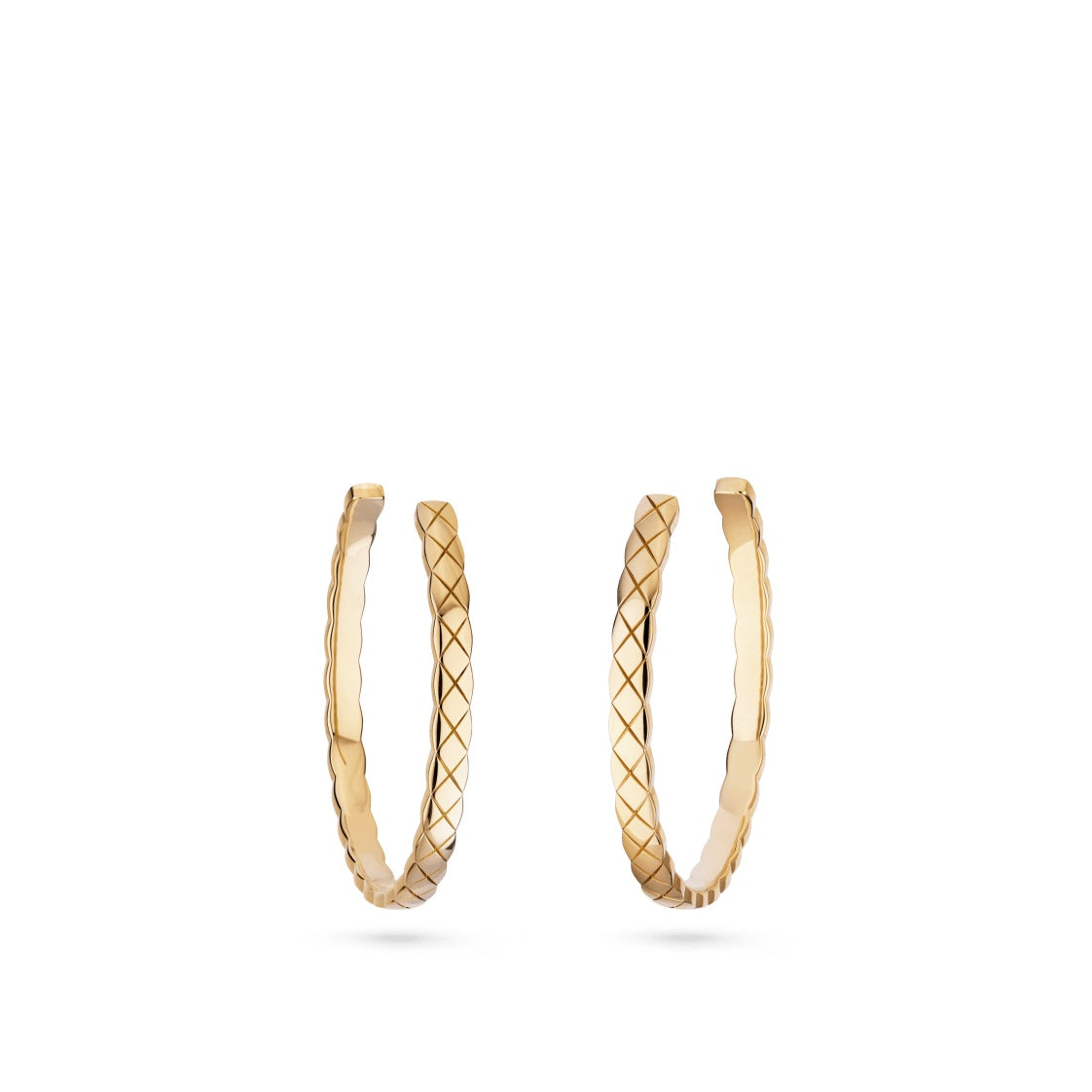CHANEL 18K GOLD COCO CRUSH HOOP EARRINGS