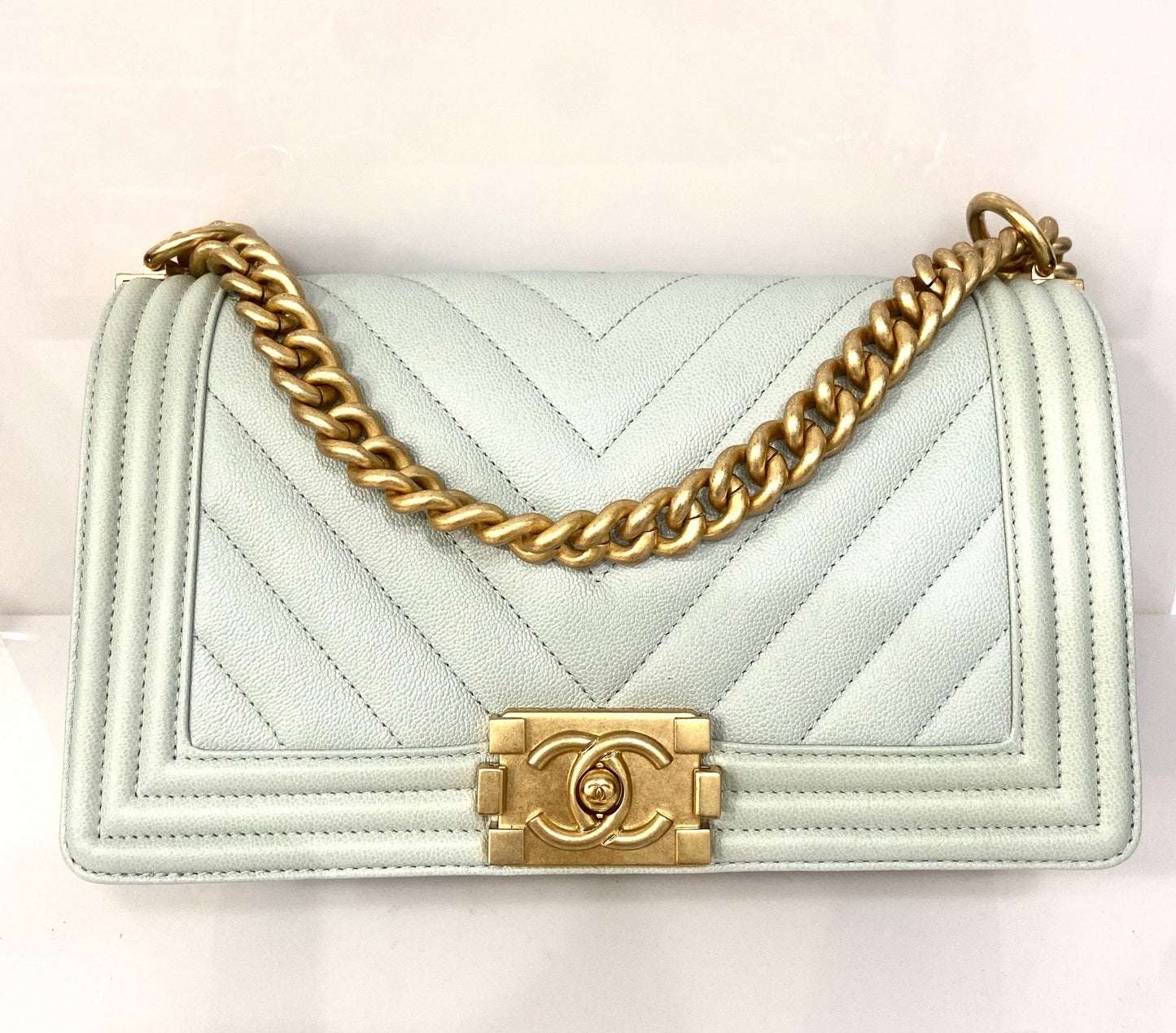 Chanel QUILTED LAMBSKIN BOY FLAP OLD Shoulder Bag