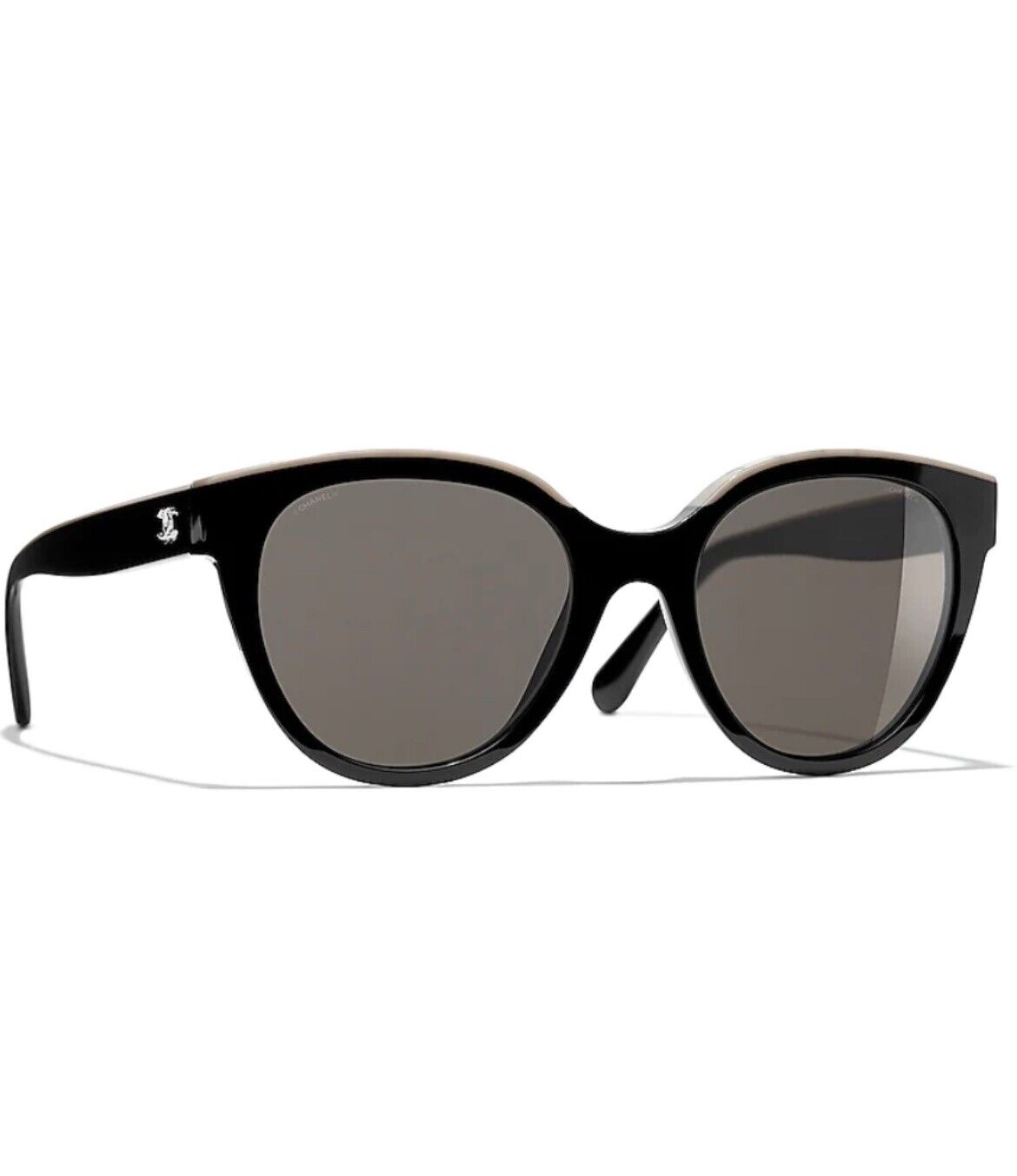 Chanel Butterfly Sunglasses Black Beige