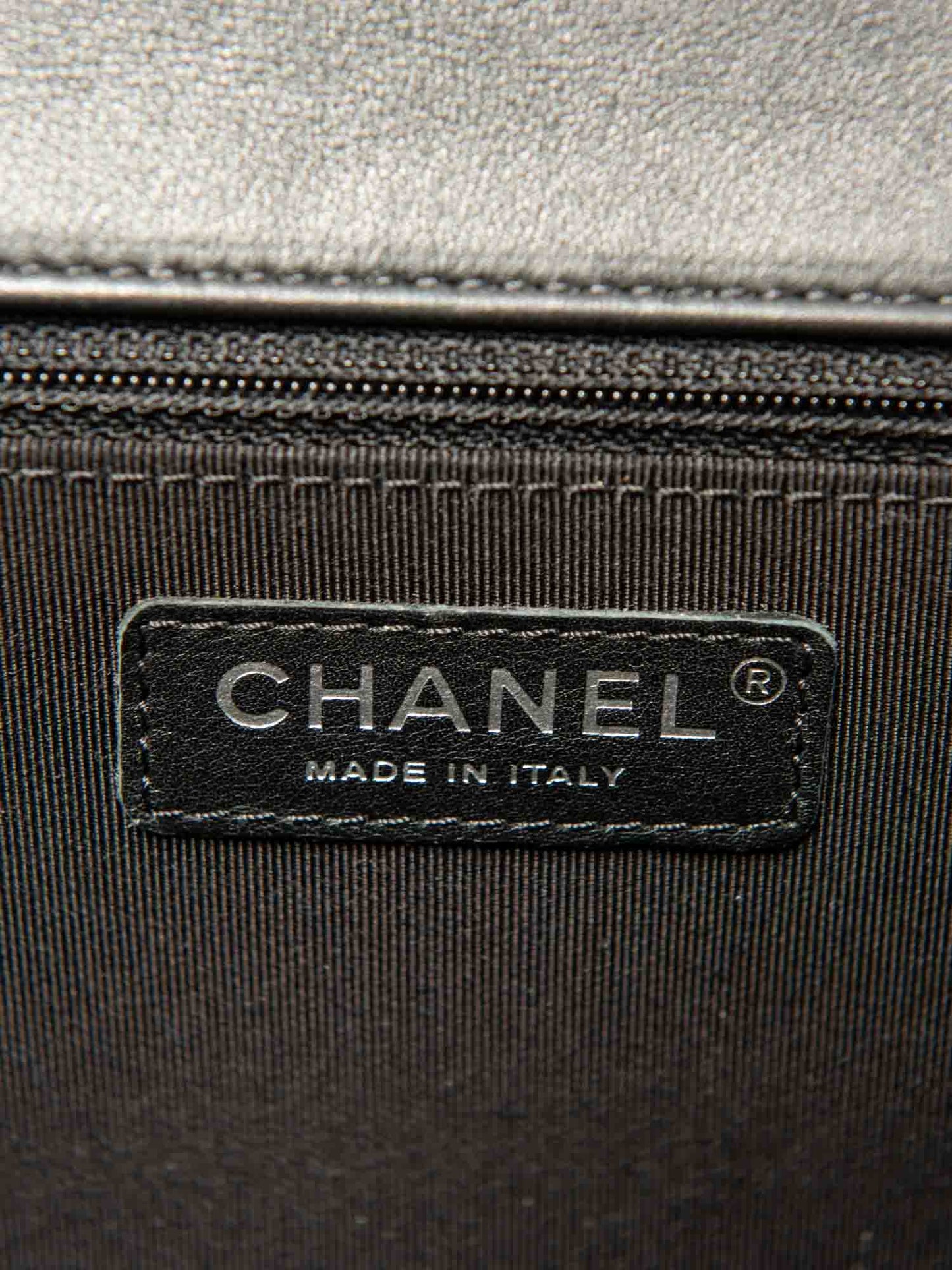 Chanel CC Logo Quilted Leather Medium Boy Bag Black