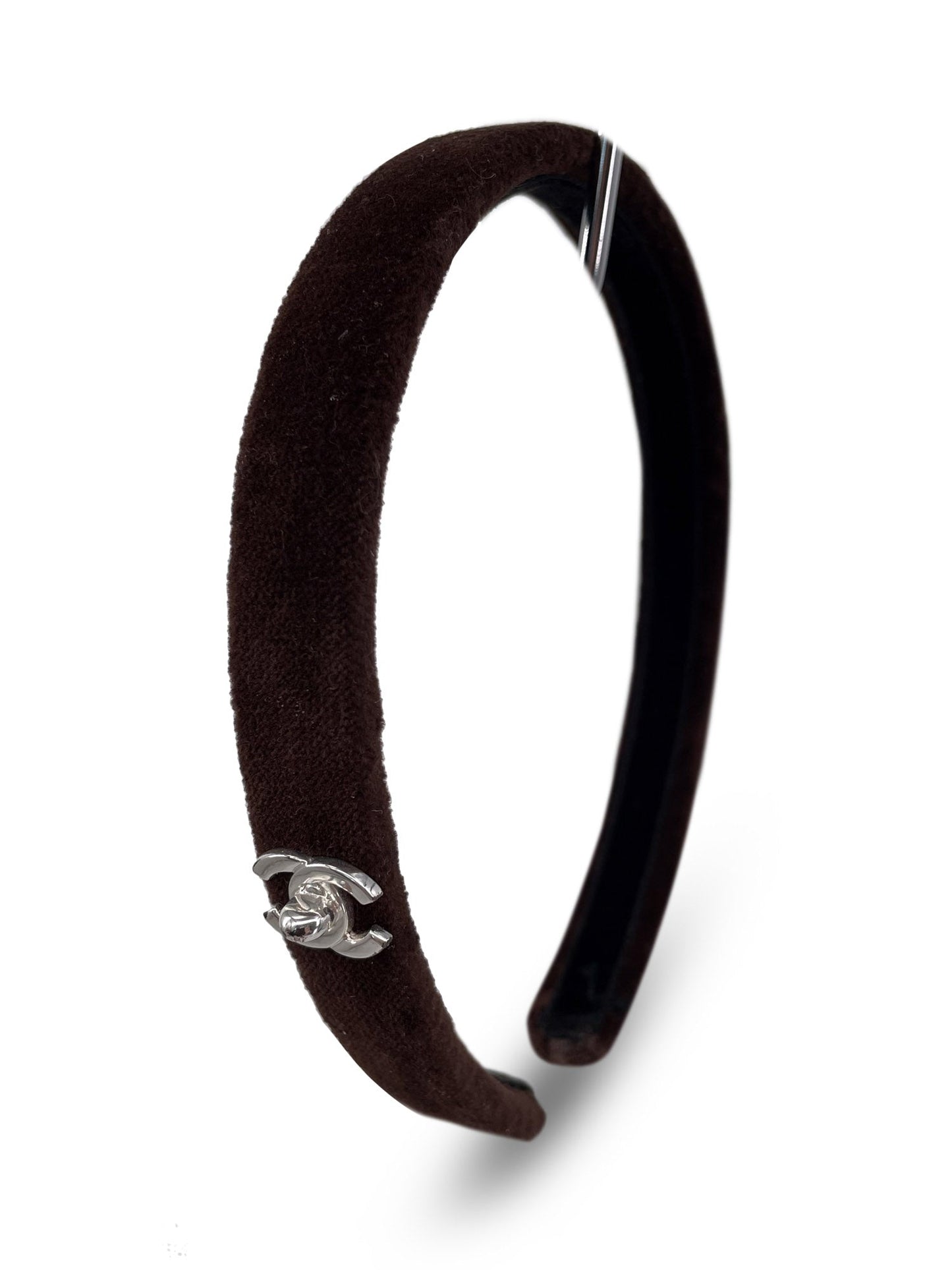 Chanel CC Logo Velvet Hair Band Brown