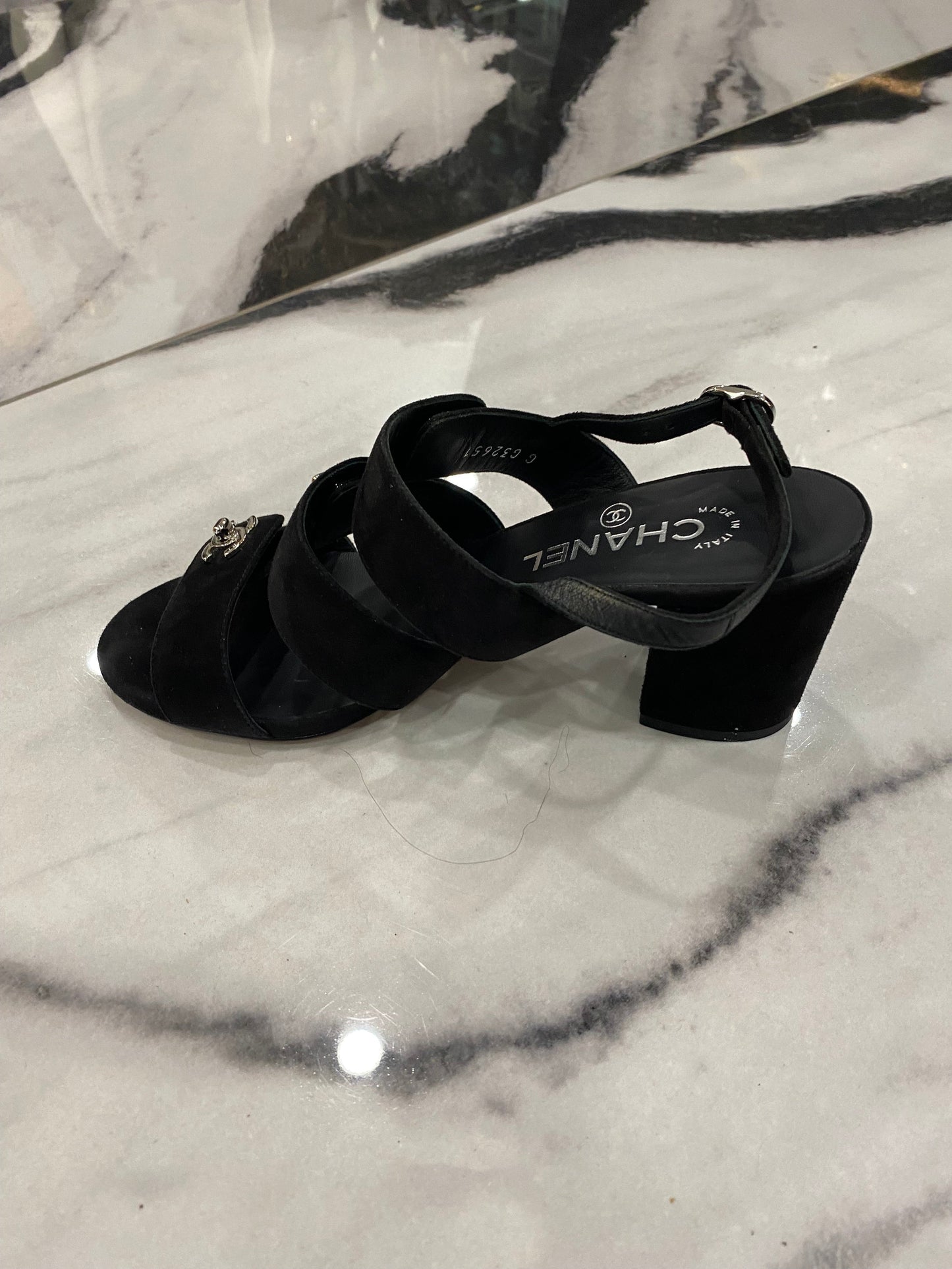 Chanel CC Turlock Suede Sandals for Women