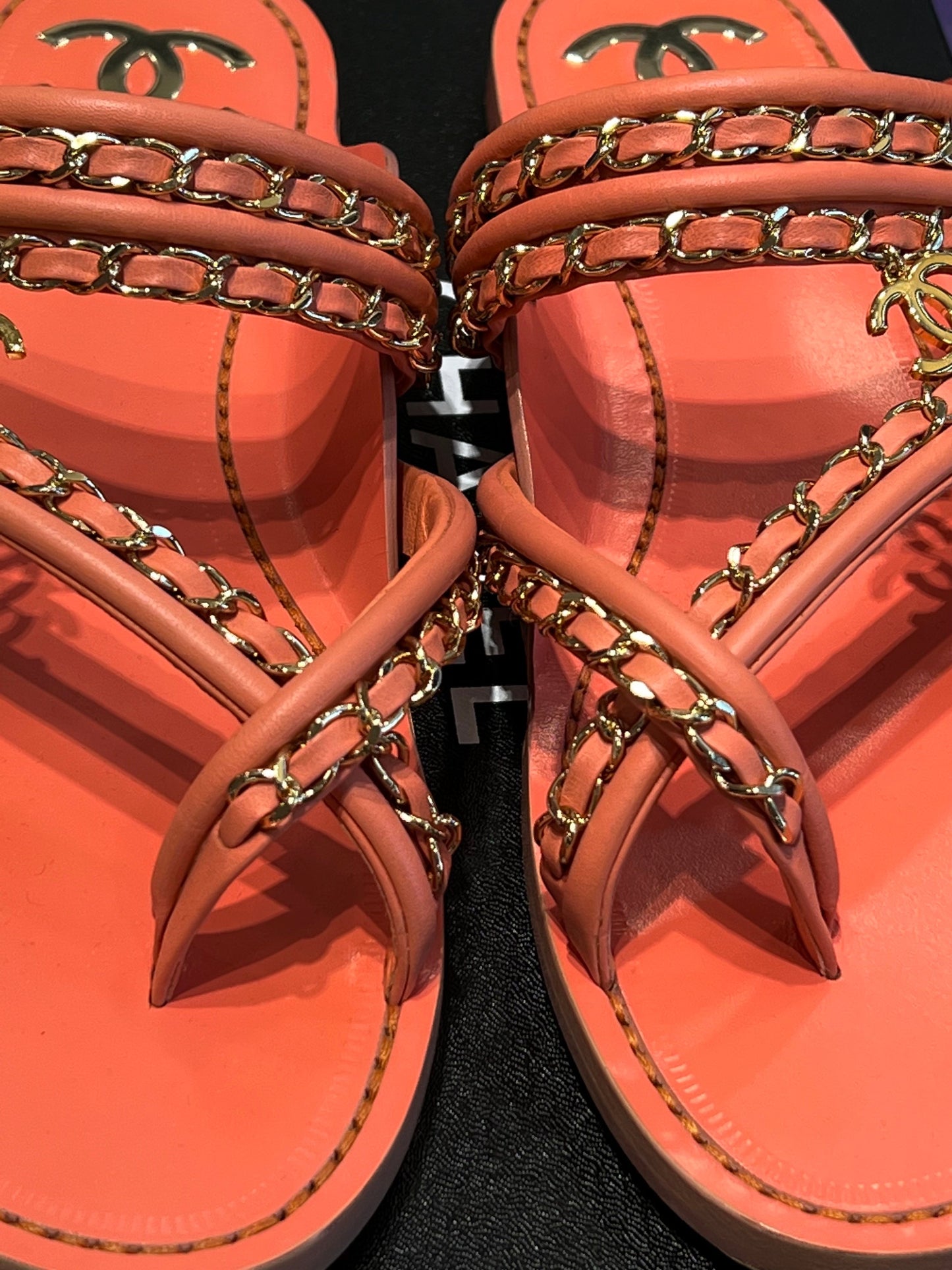 Chanel Chain Thong Sandals for Women
