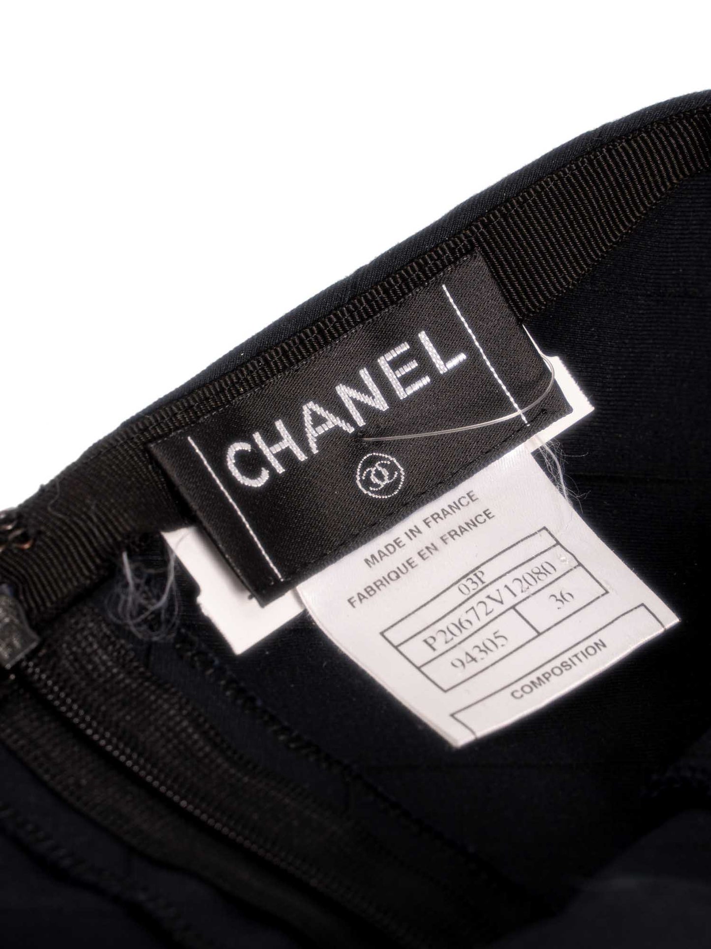 Chanel Cotton Pleated Midi Skirt Navy Blue