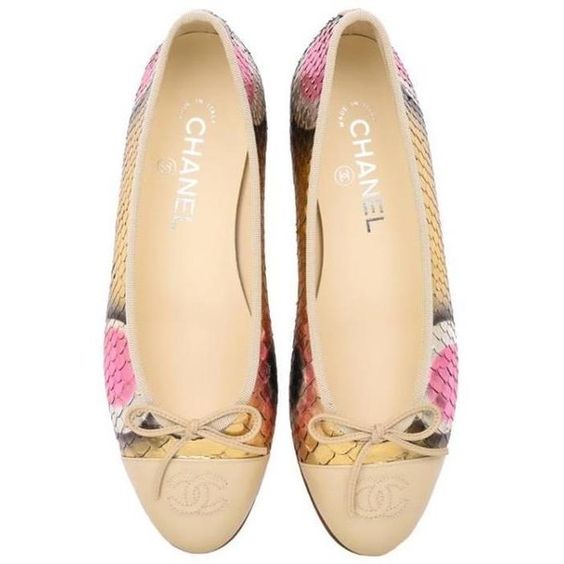 Chanel CC Python Ballerina Flats for Women